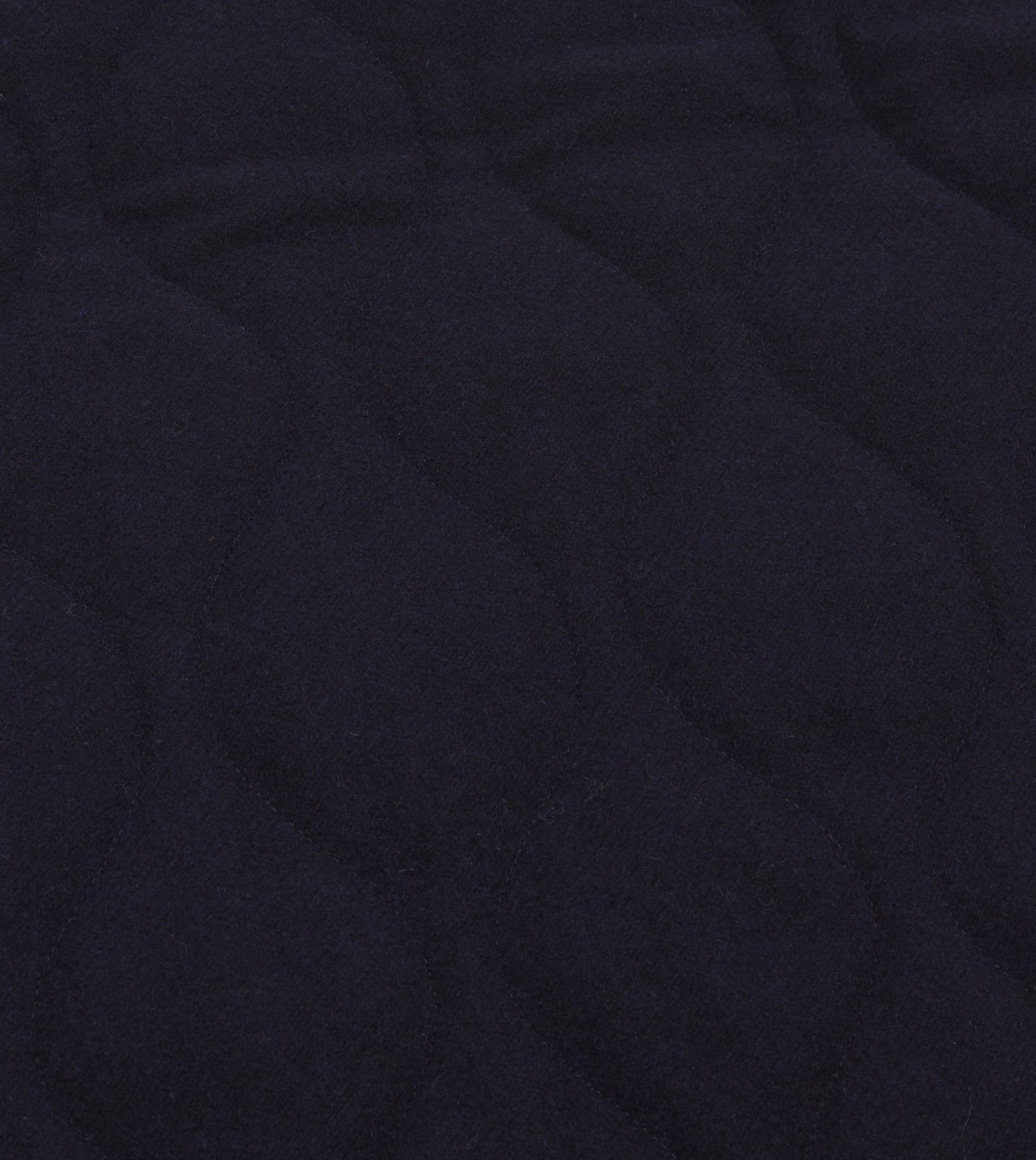 Navy Quilted Melton Wool Zip Vest - Image 2