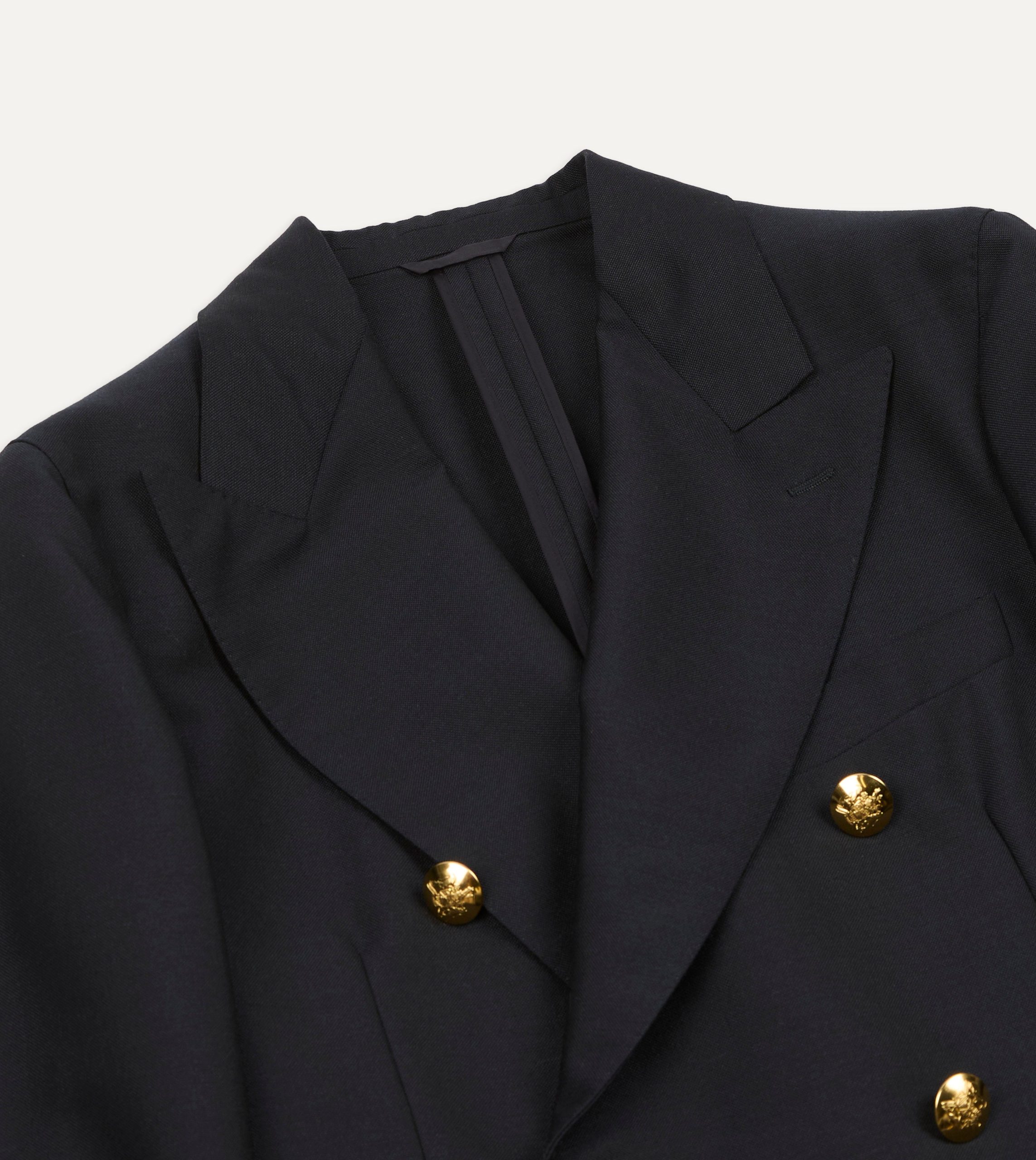 Navy Wool-Mohair Double-Breasted Travel Blazer - Image 3
