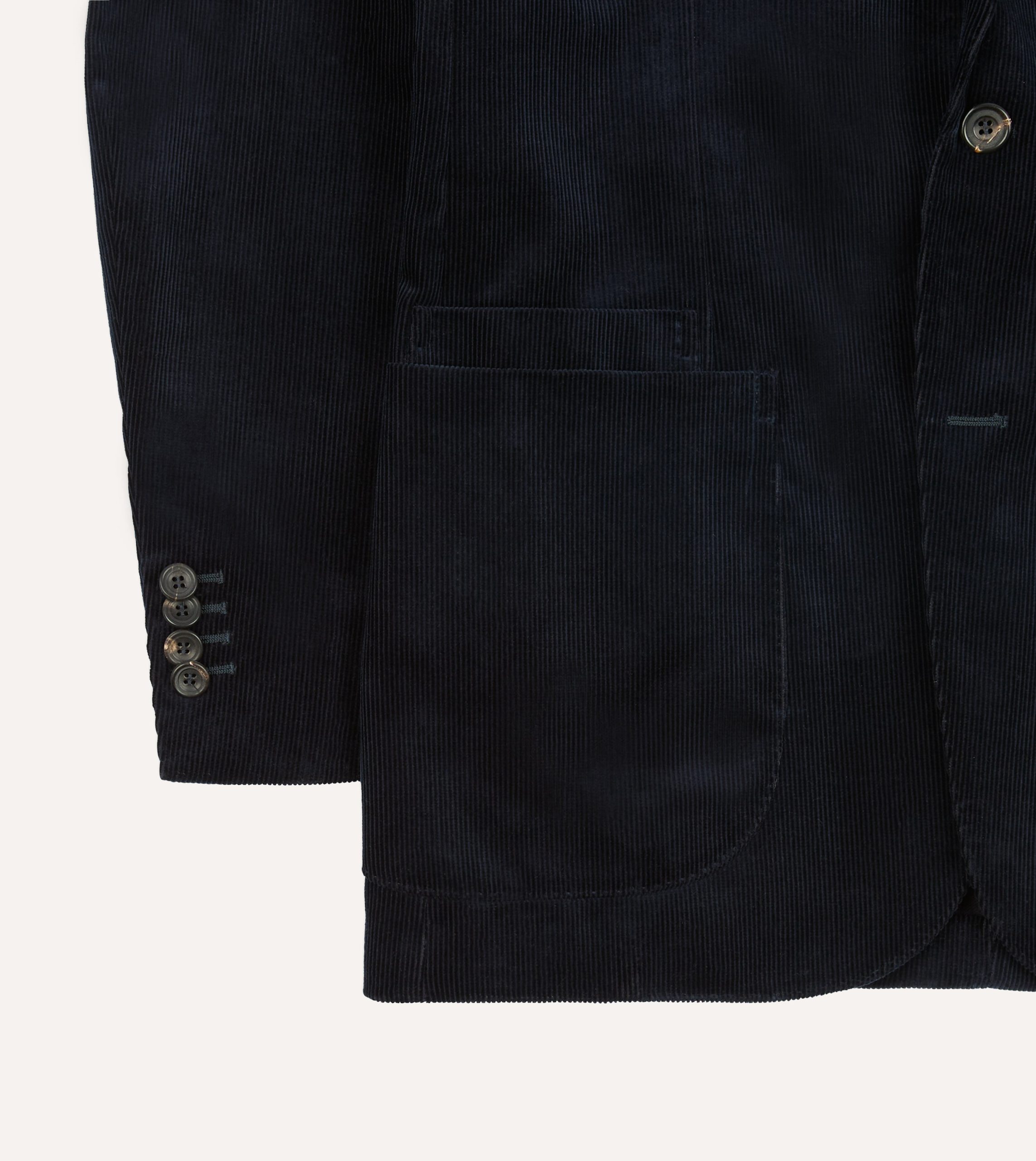 Navy Mid-Wale Cotton Corduroy Tailored Jacket - Image 6