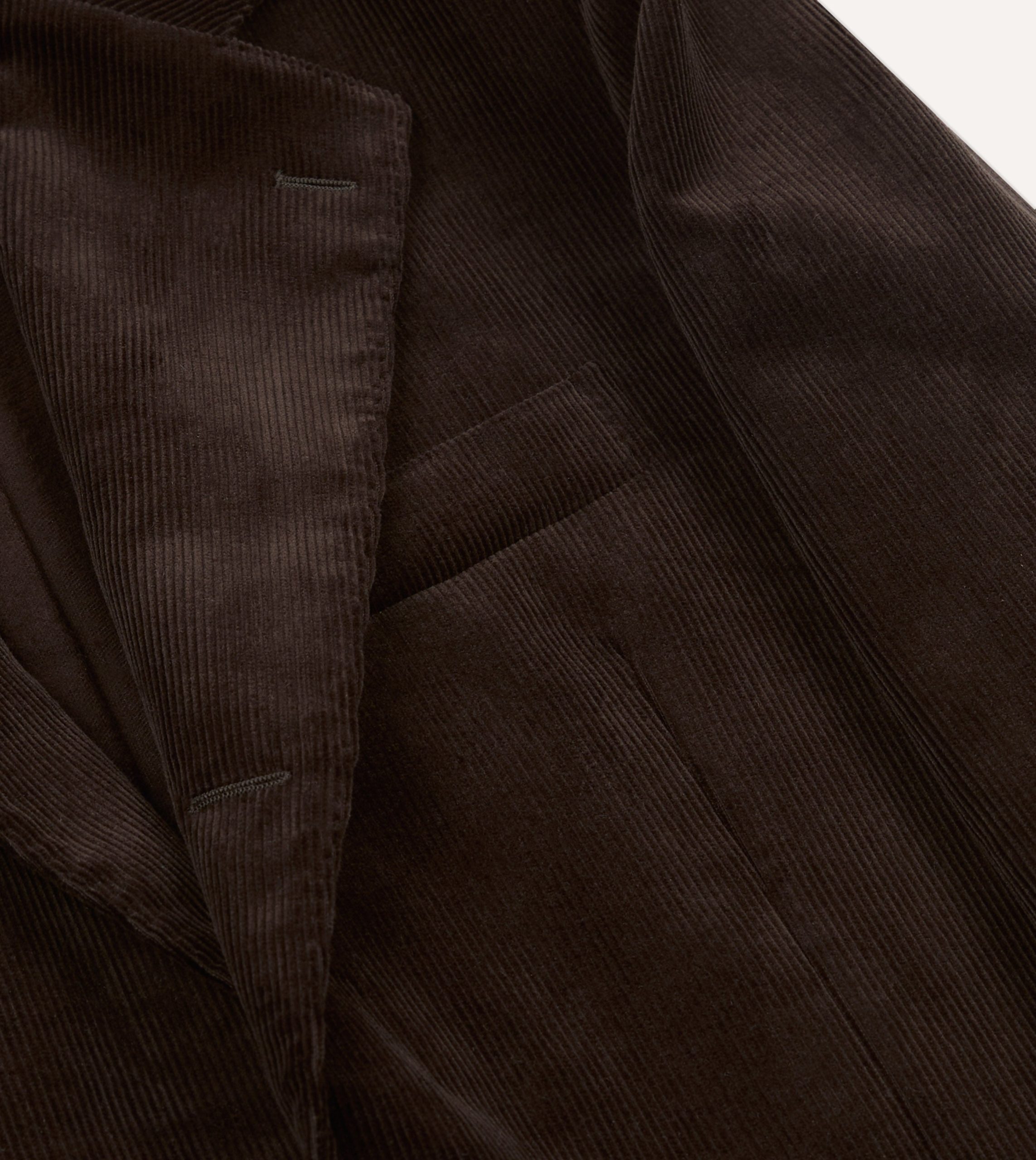 Brown Mid-Wale Cotton Corduroy Tailored Jacket - Image 4