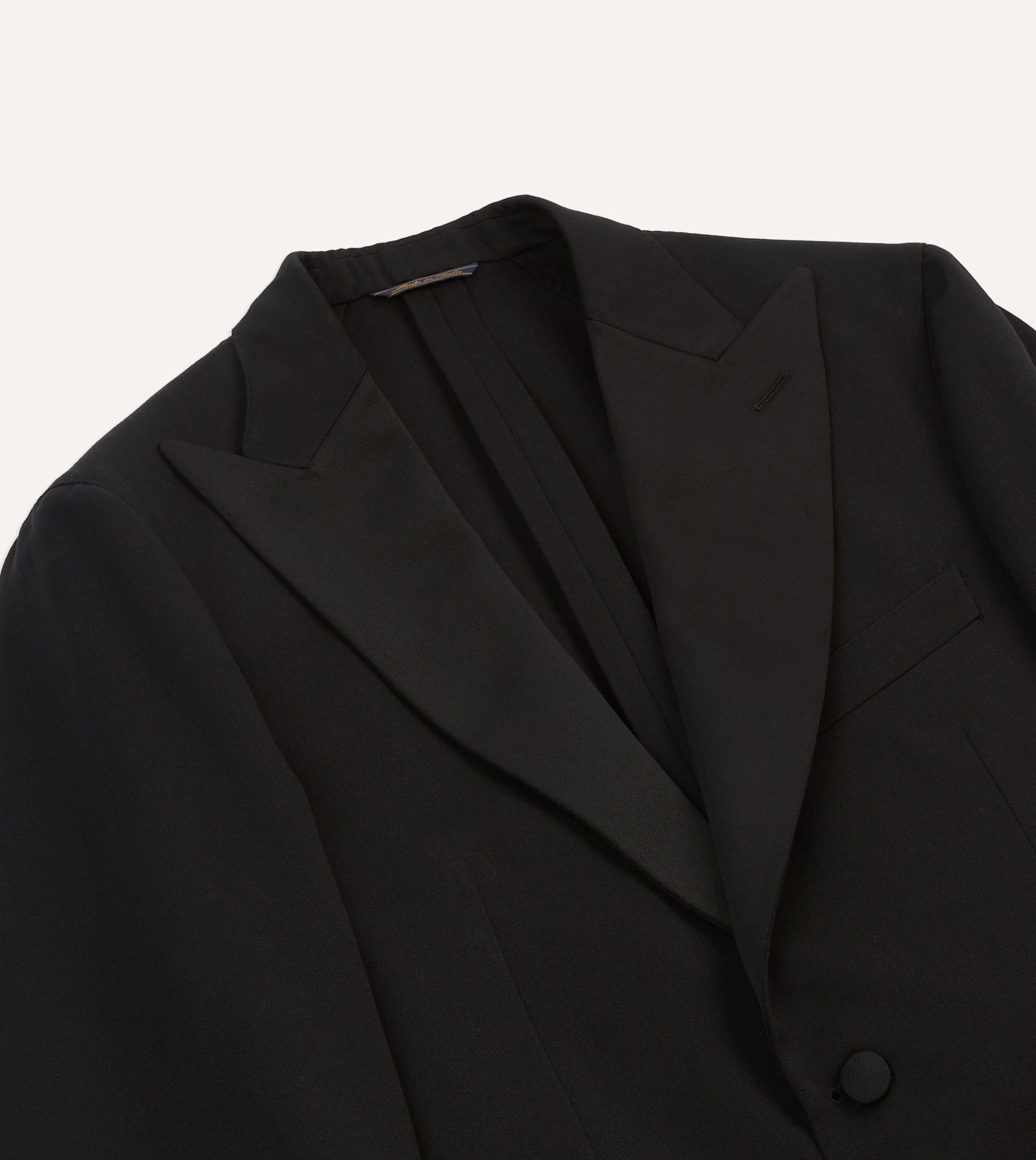 Black Barathea Wool Dinner Jacket - Image 3