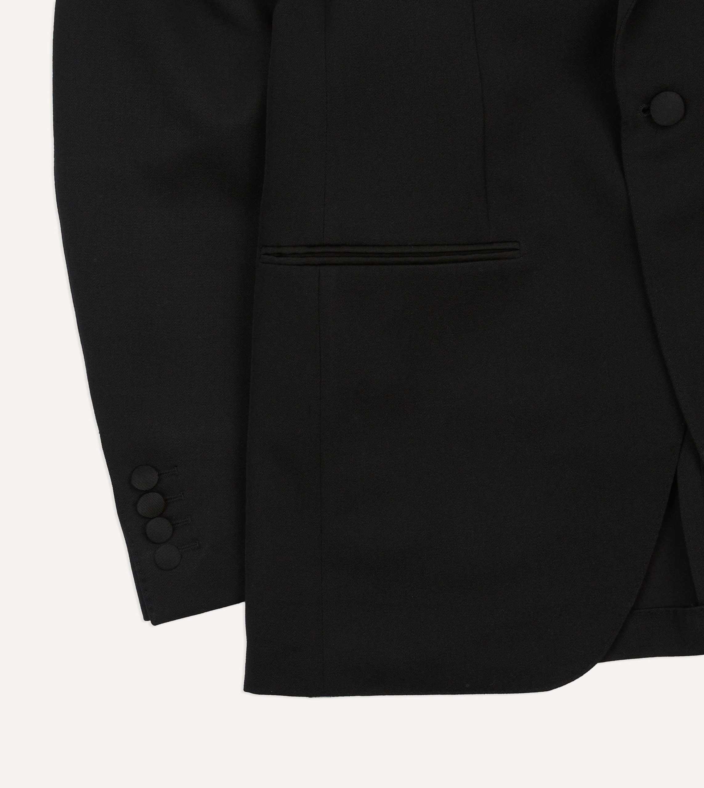 Black Barathea Wool Dinner Jacket - Image 6