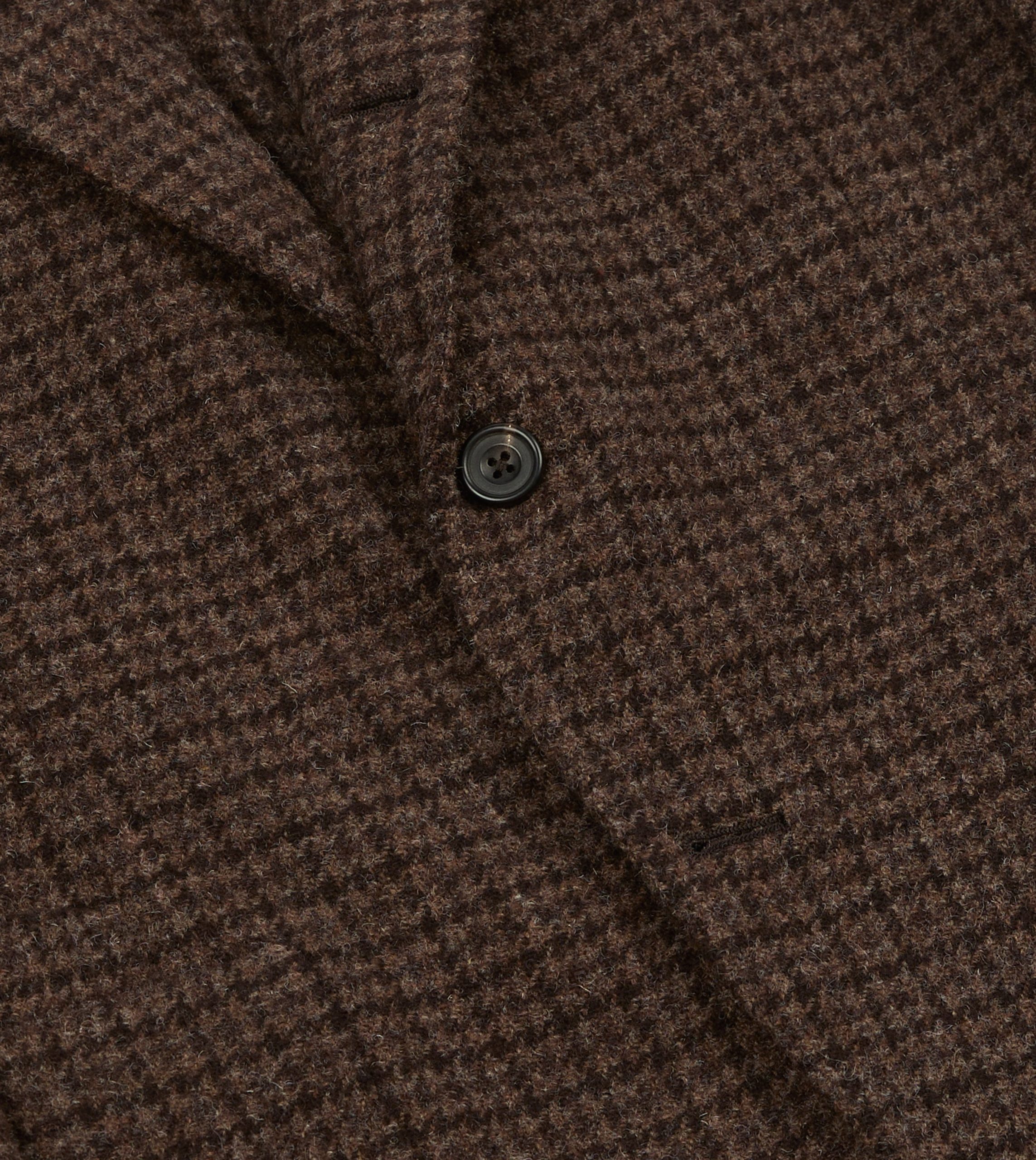 Brown Houndstooth Check Tweed Blazer - Image 5