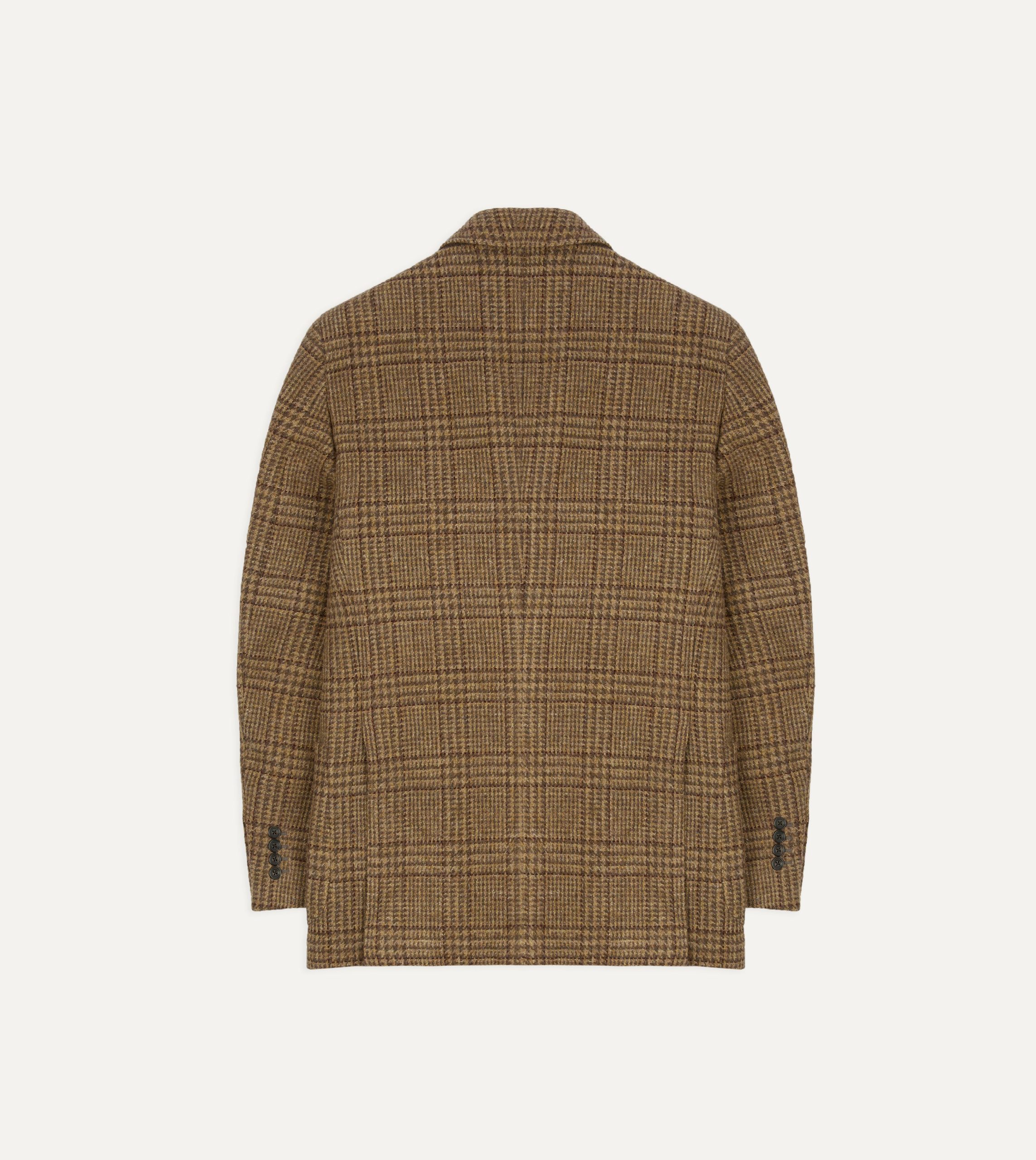 Beige Prince of Wales Check Tweed Blazer - Image 8