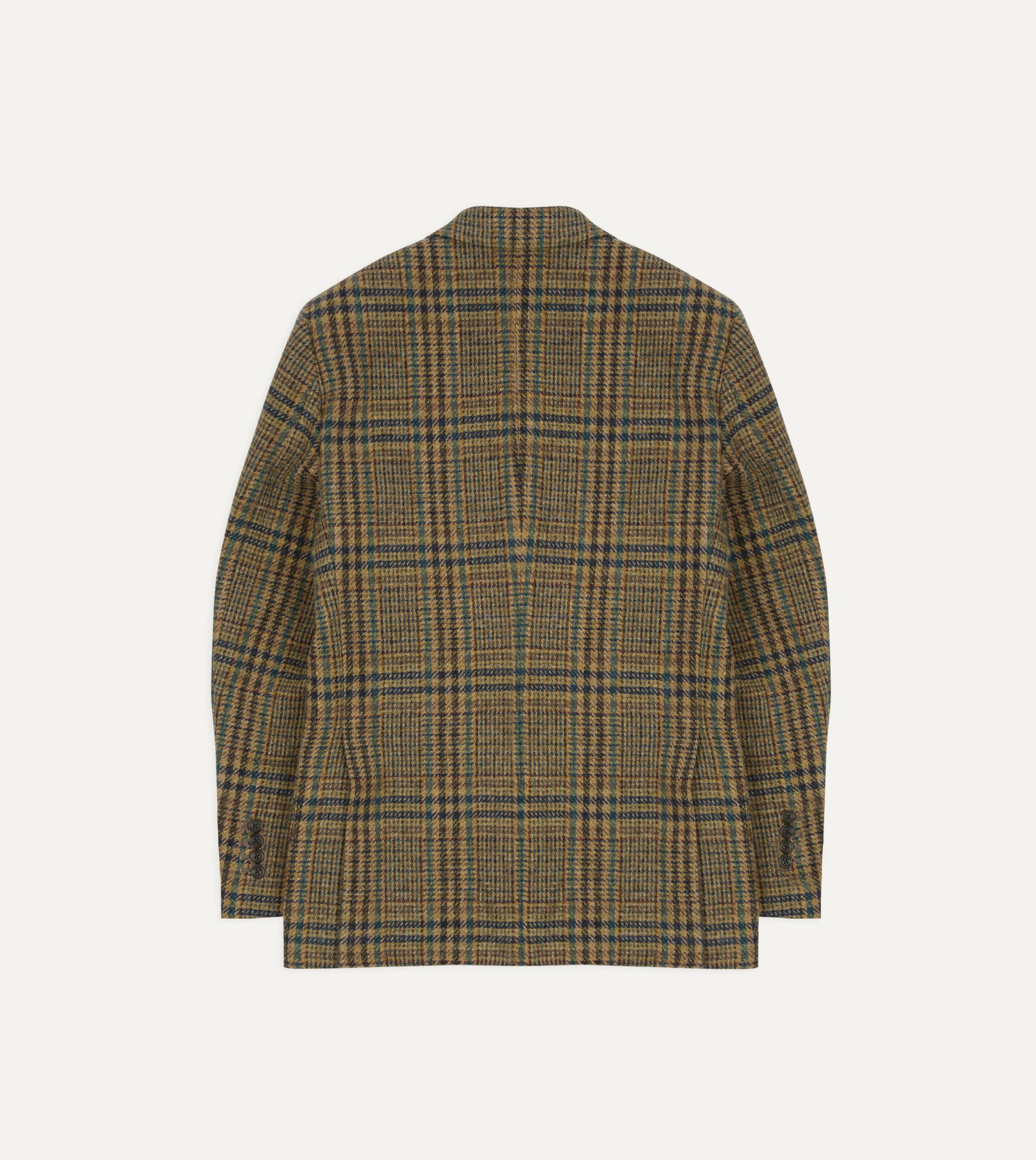 Brown and Teal Prince of Wales Check Tweed Blazer - Image 8