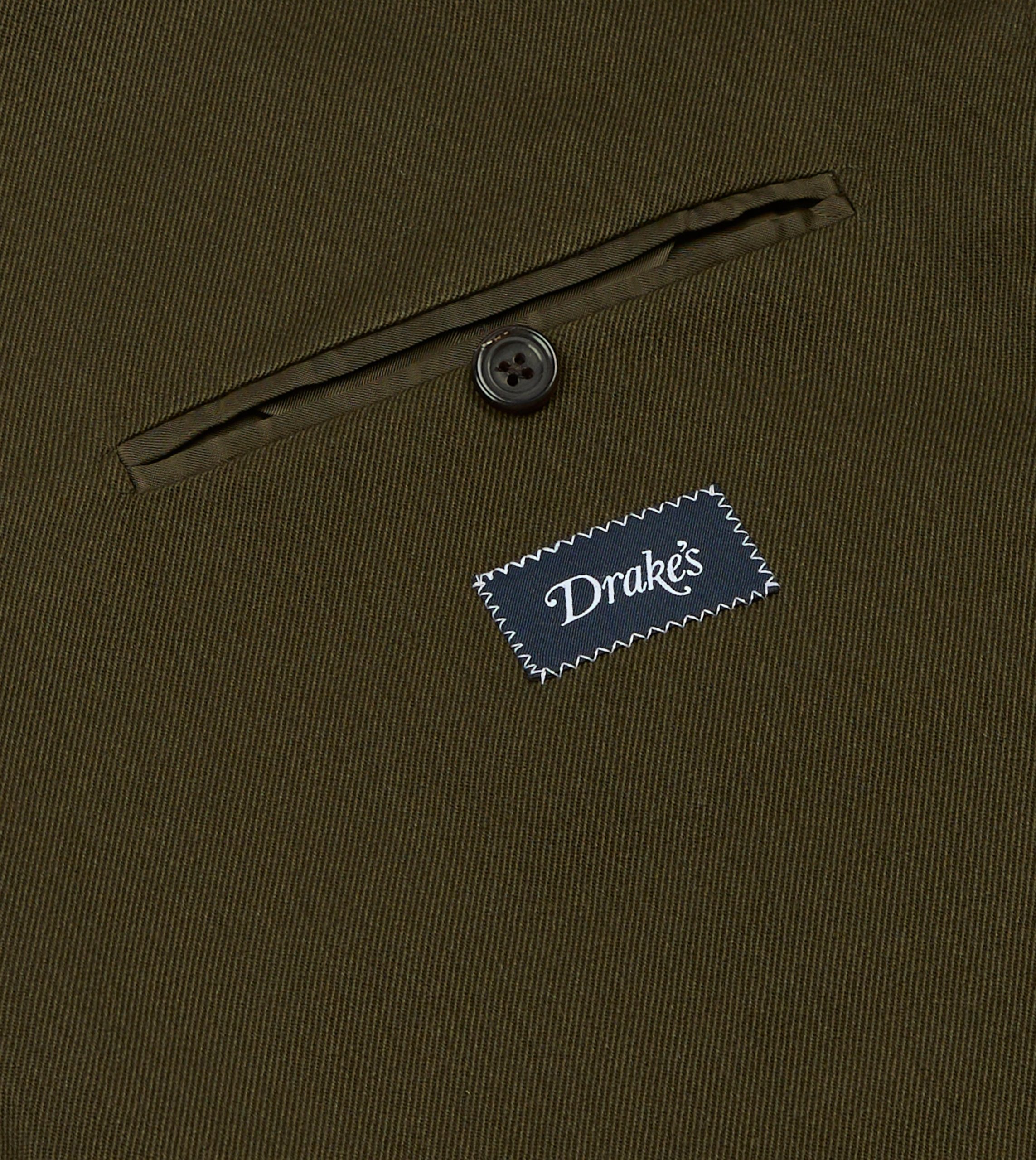 Olive Wool-Cotton Tailored Jacket - Image 7