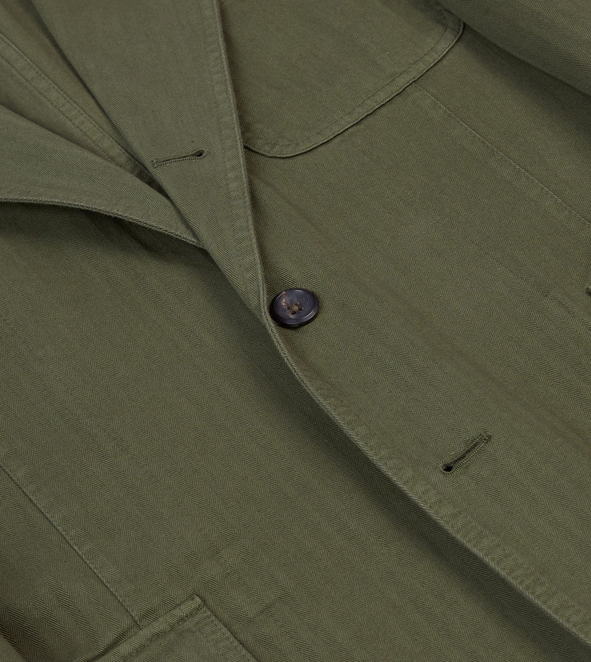 Olive Herringbone Cotton Games Blazer Mk. I - Image 4