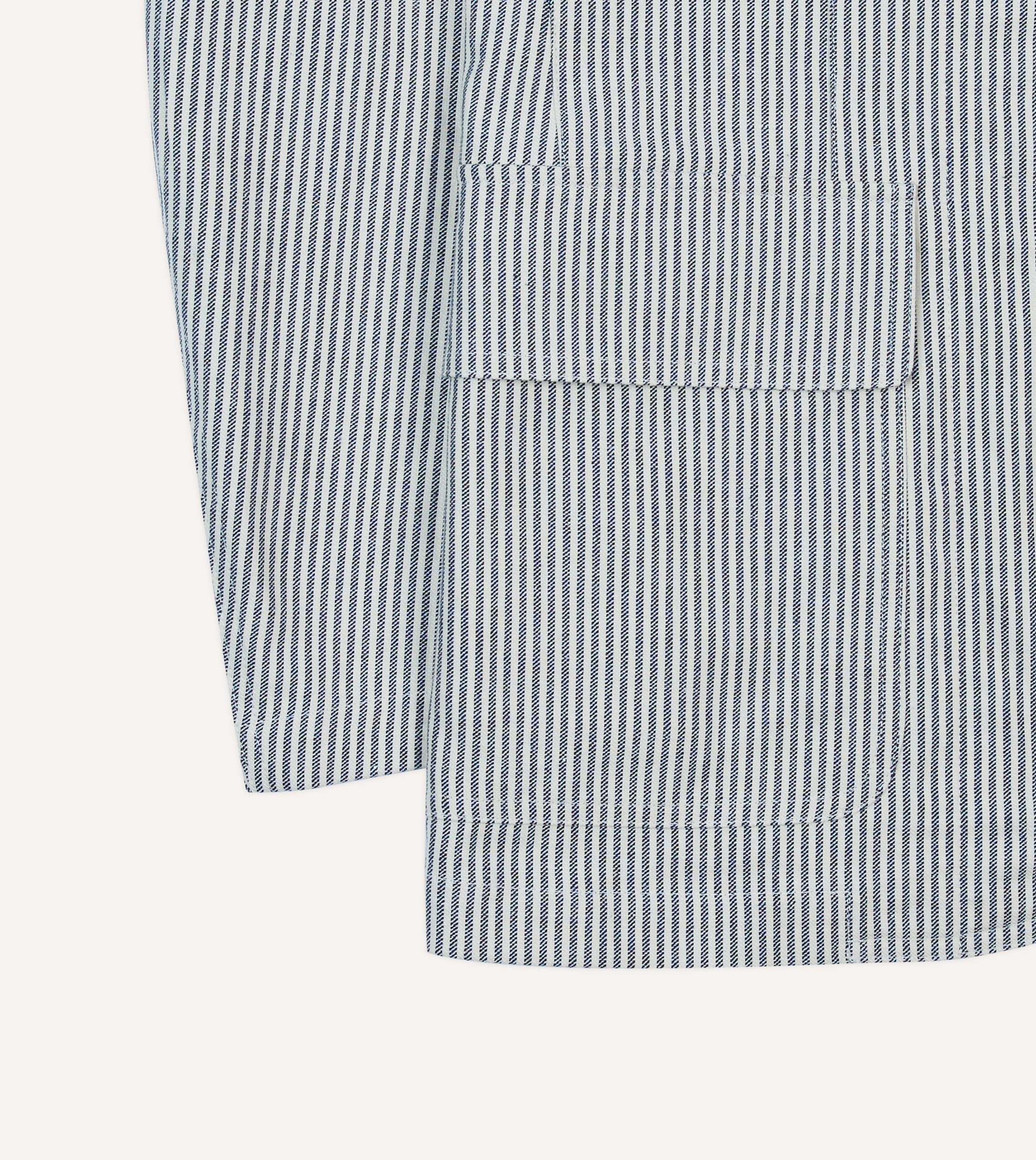 Navy Ticking Stripe Cotton Linen Games Blazer Mk. I - Image 6
