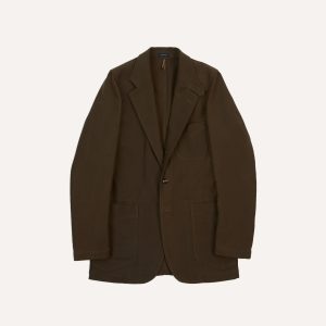 Brown Cotton Twill Western Games Blazer