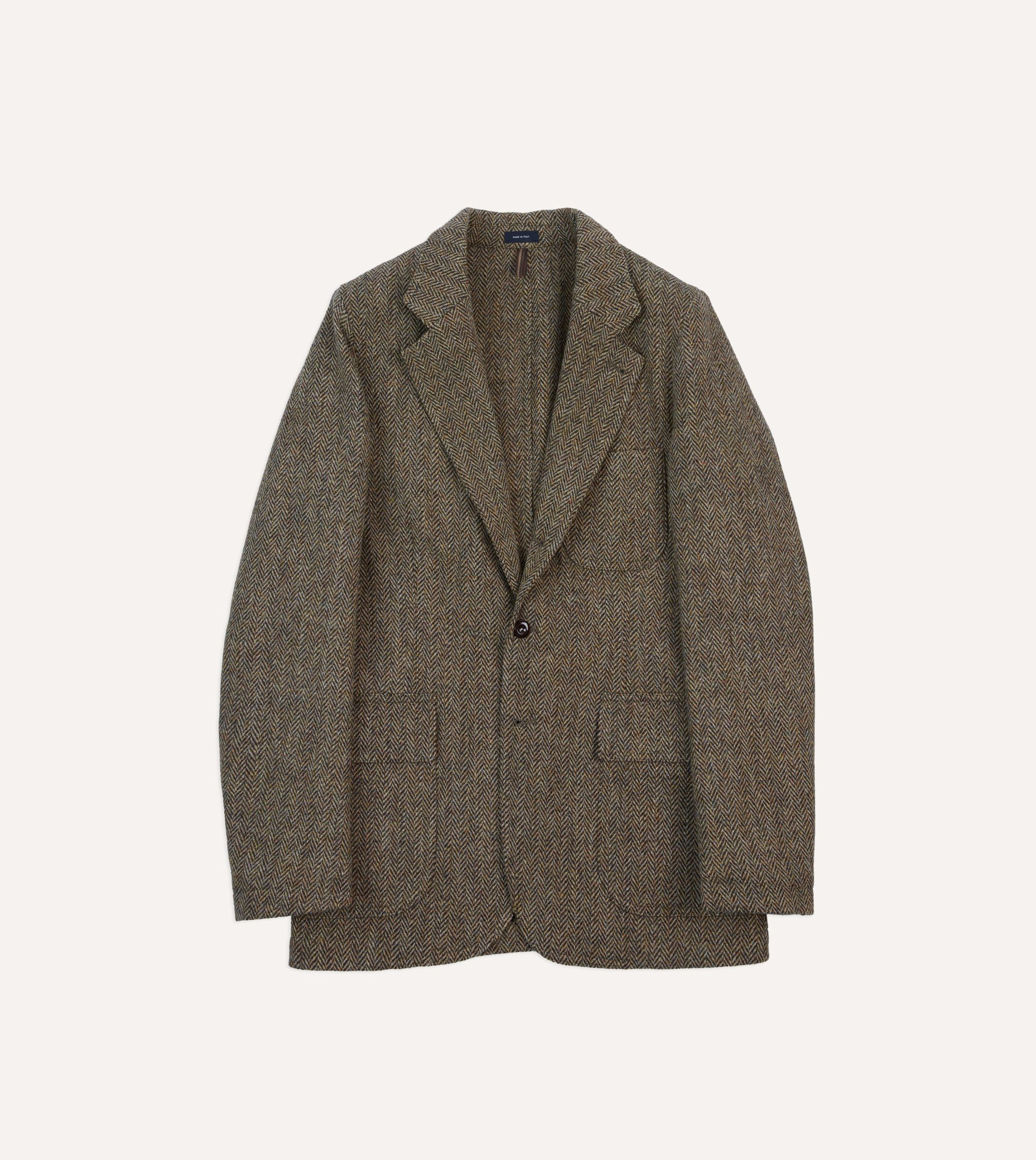 Olive Herringbone Harris Tweed Games Blazer Mk. VII