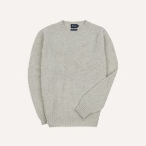 Stone Brushed Shetland Crew Neck Jumper
