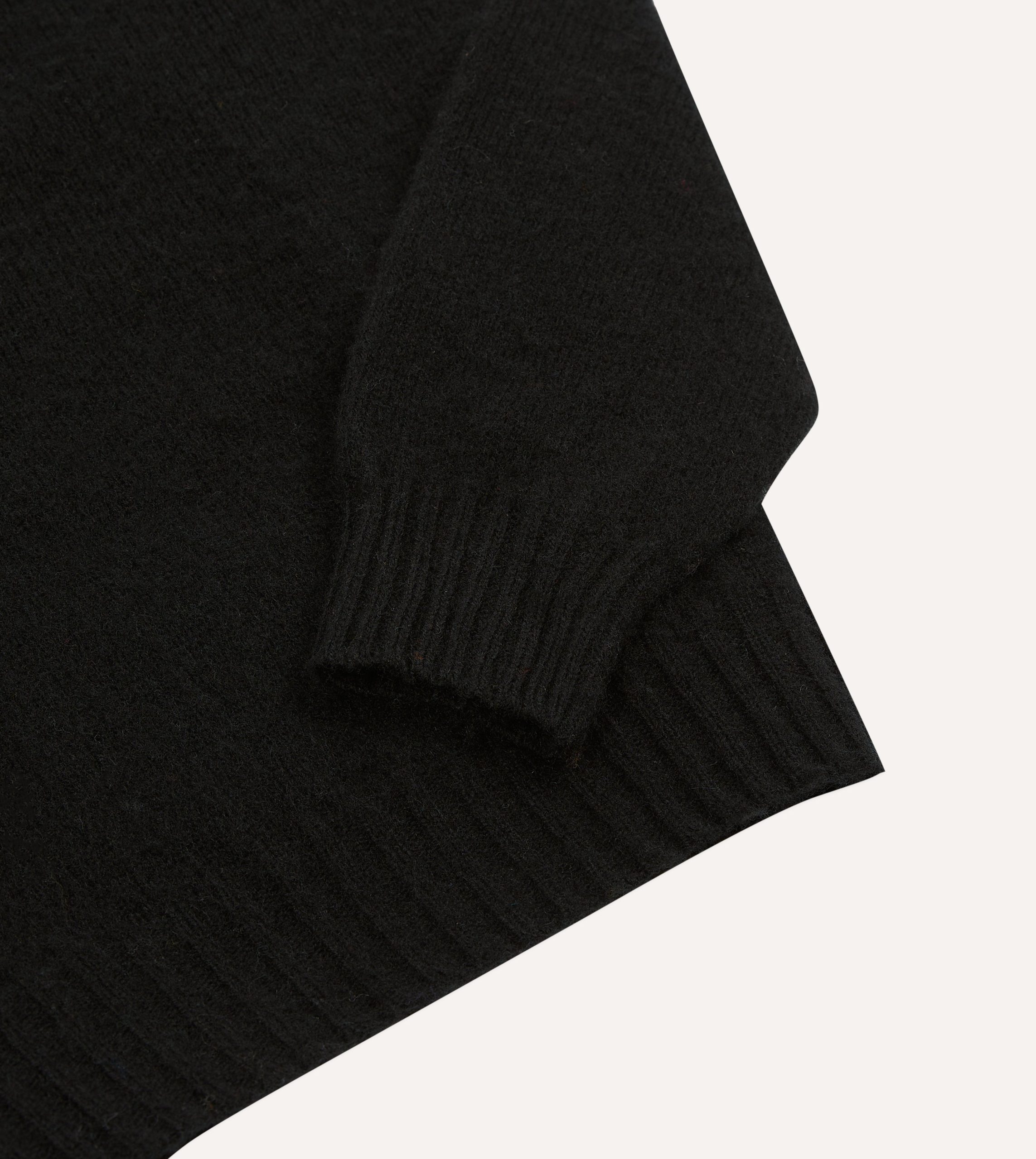 Black Brushed Shetland Crew Neck Jumper - Image 4