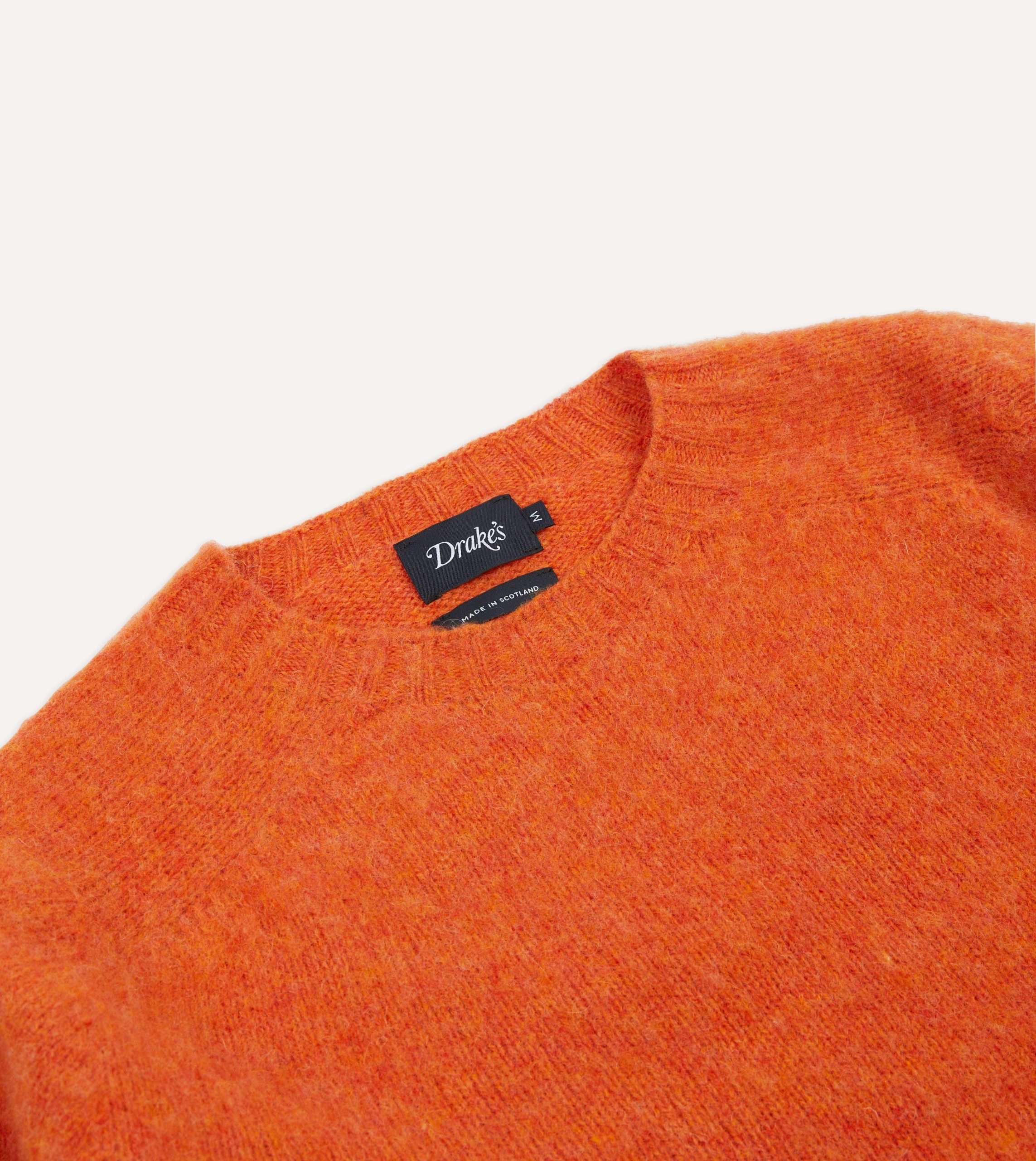 Orange Brushed Shetland Crew Neck Jumper - Image 3