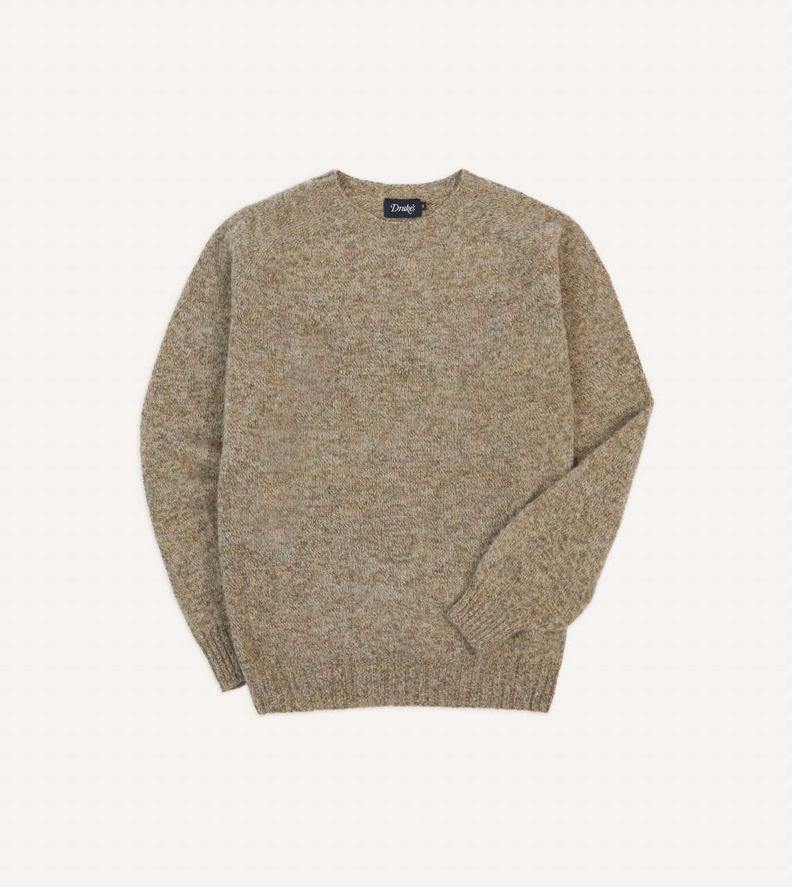 Camel Brushed Shetland Crew Neck Jumper