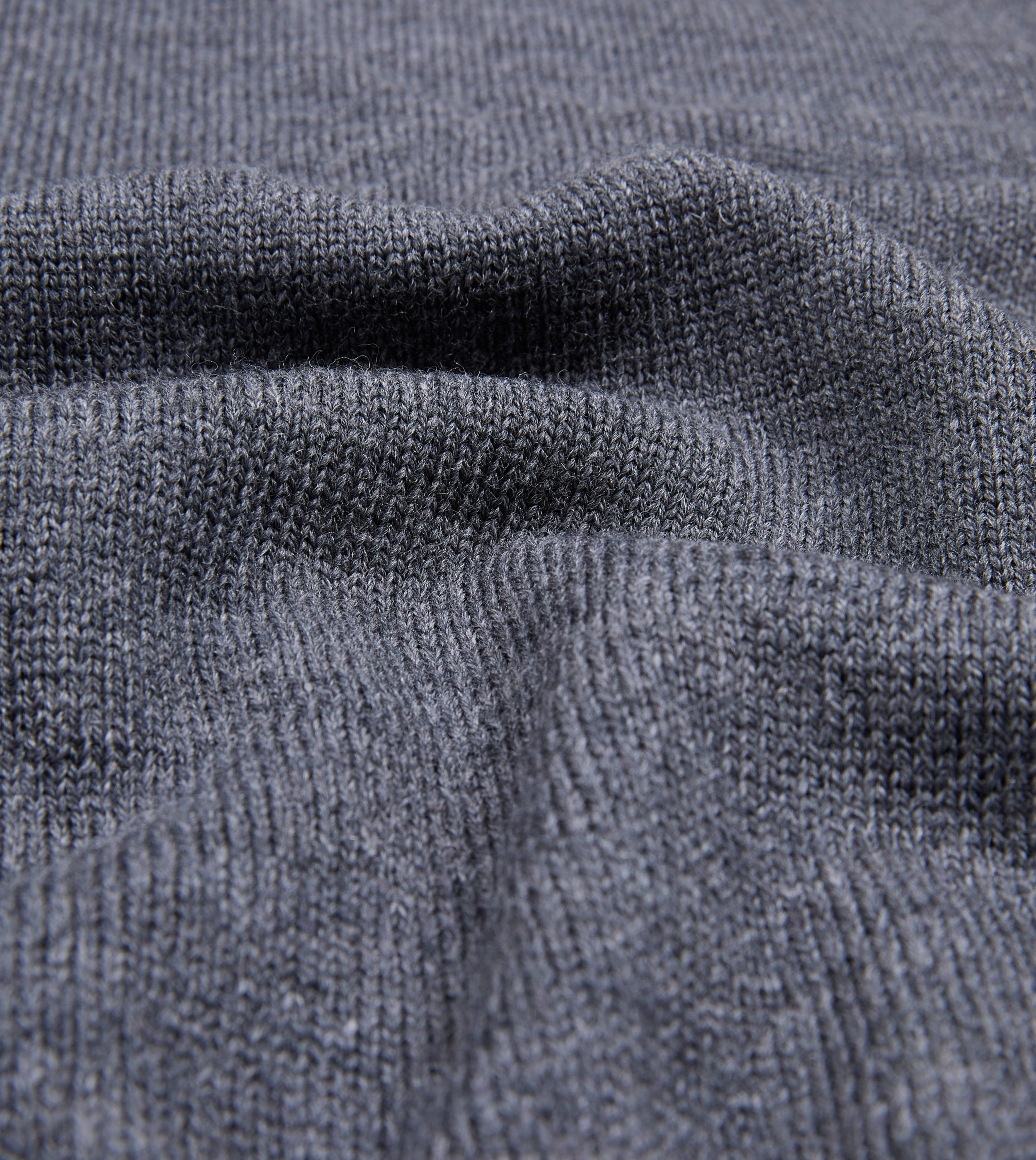 Grey Melange Merino Crew Neck Jumper - Image 2