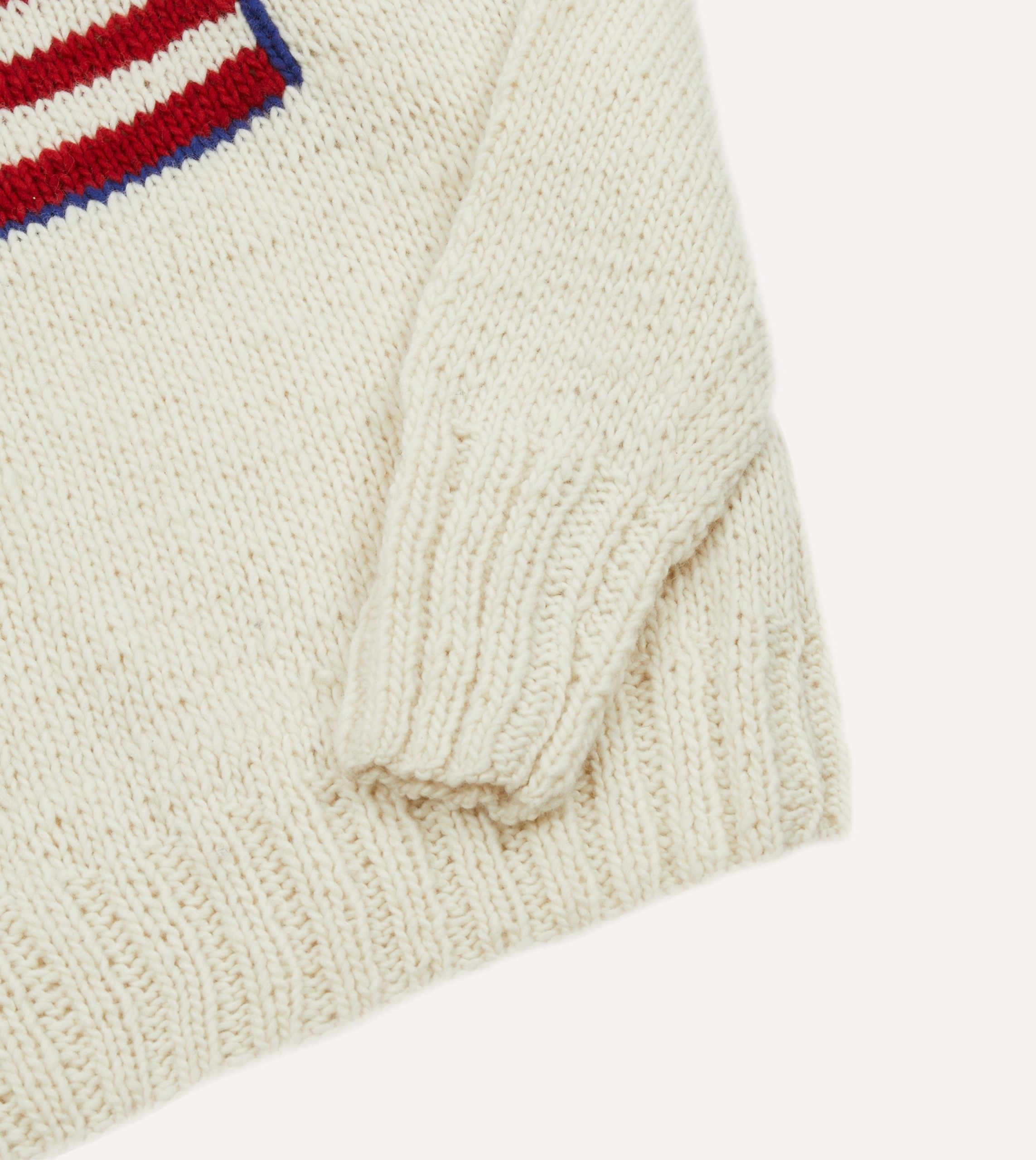 Chamula for Drake's Ecru Flag Merino Jumper - Image 4