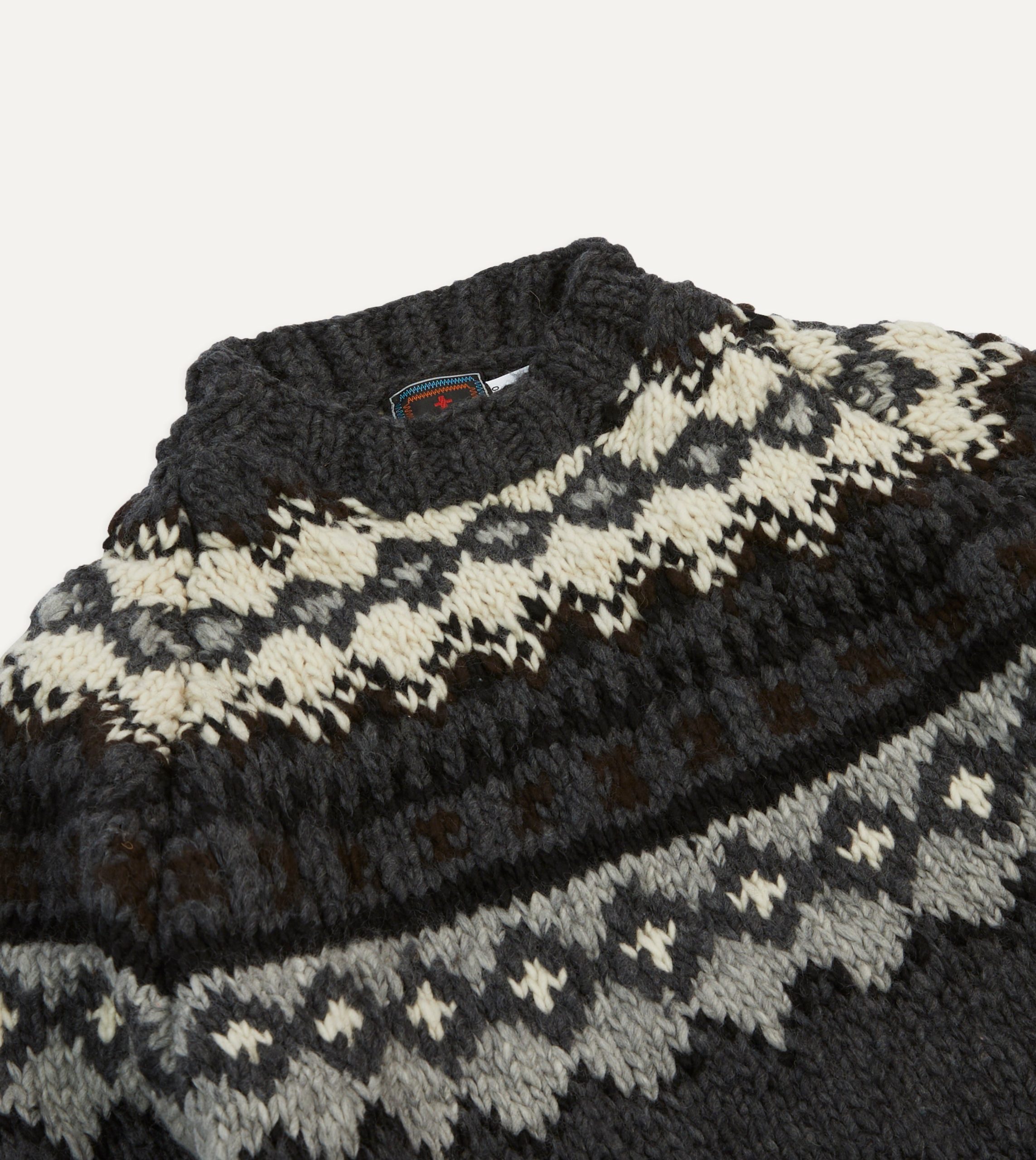 Chamula Grey Fairisle Merino Jumper - Image 3