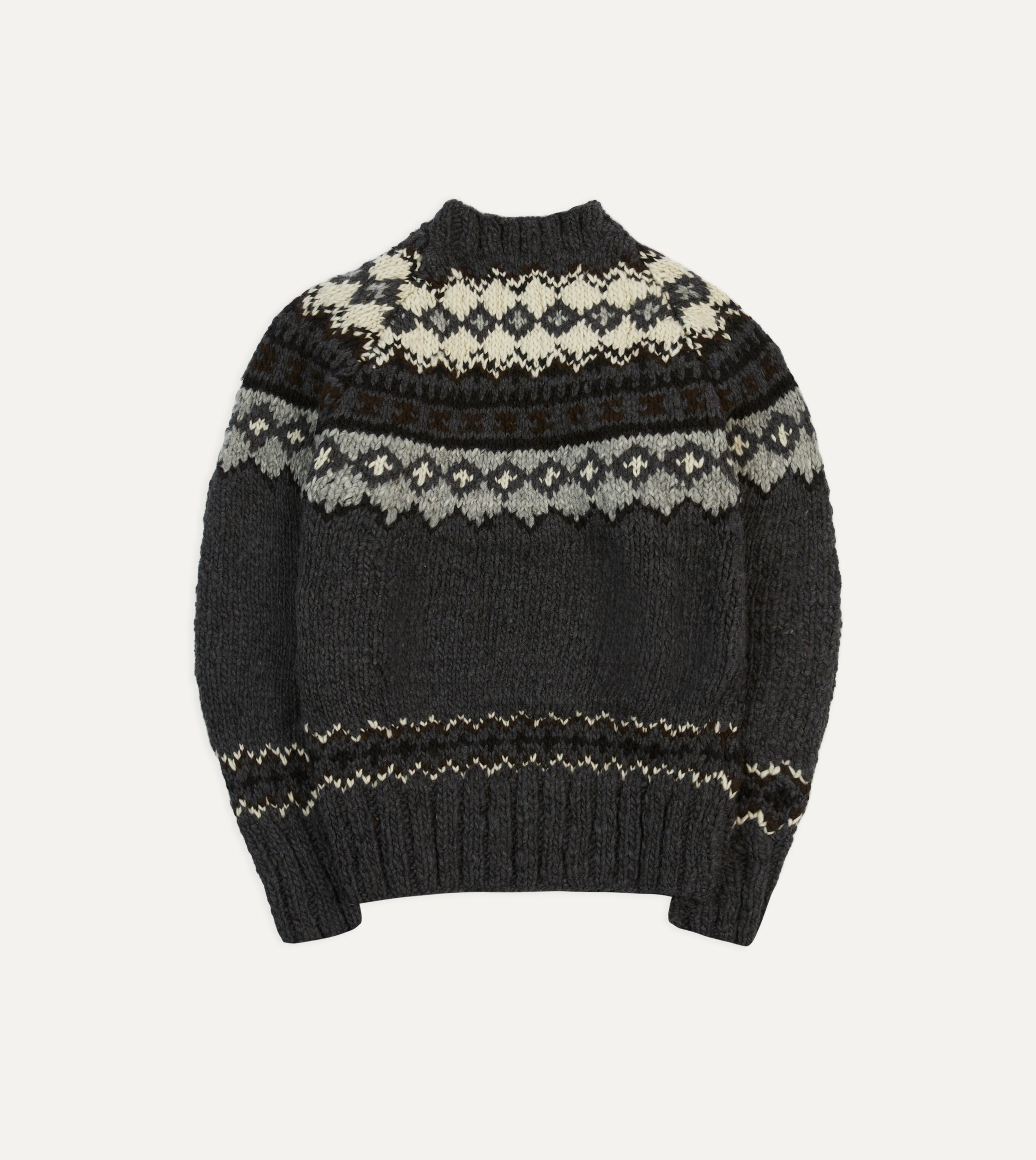 Chamula Grey Fairisle Merino Jumper - Image 5