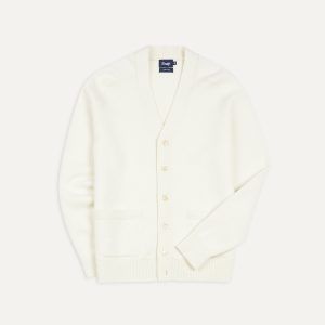 Ecru Lambswool 6 Button Cardigan