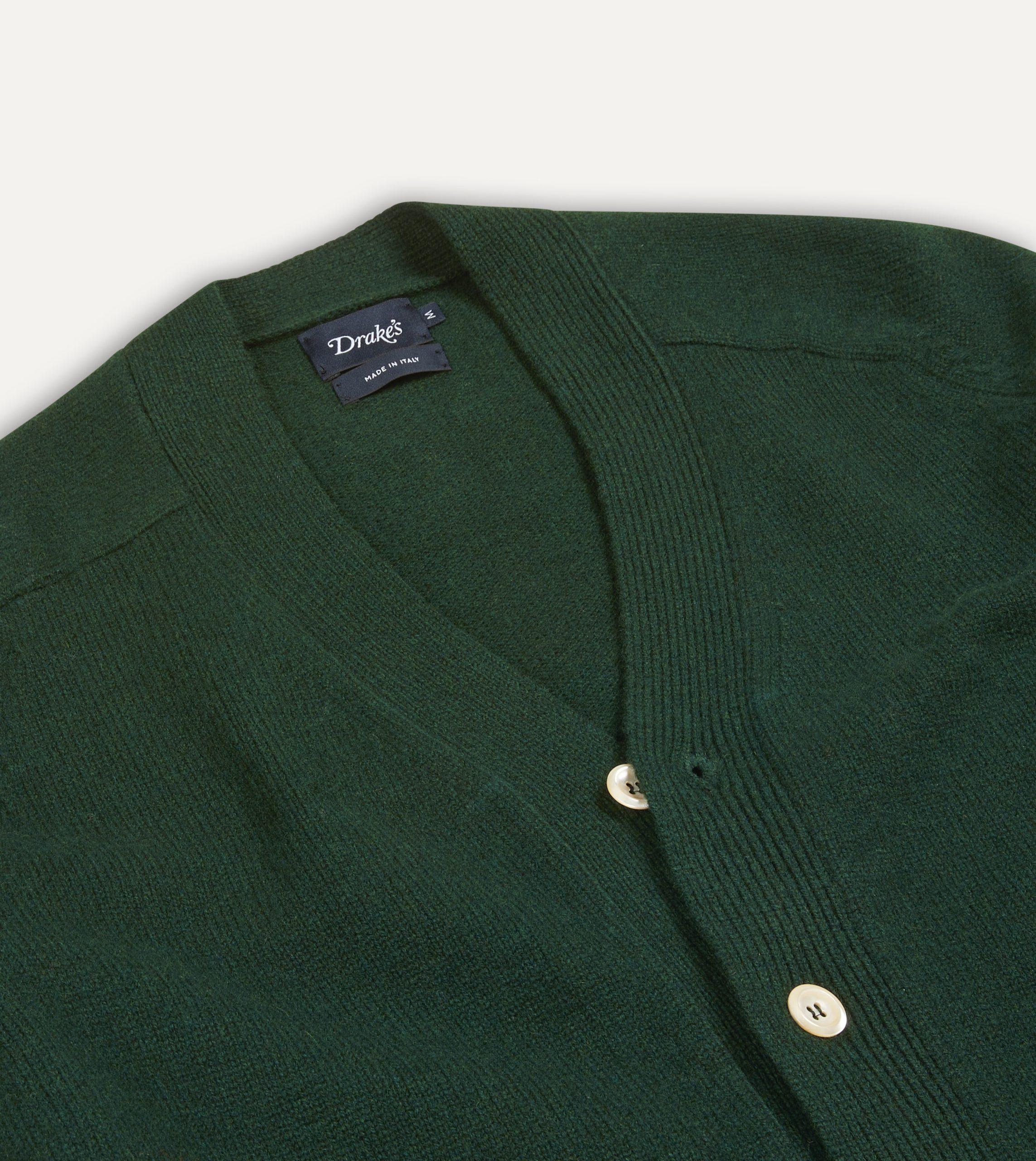 Dark Green Lambswool 6 Button Cardigan - Image 3