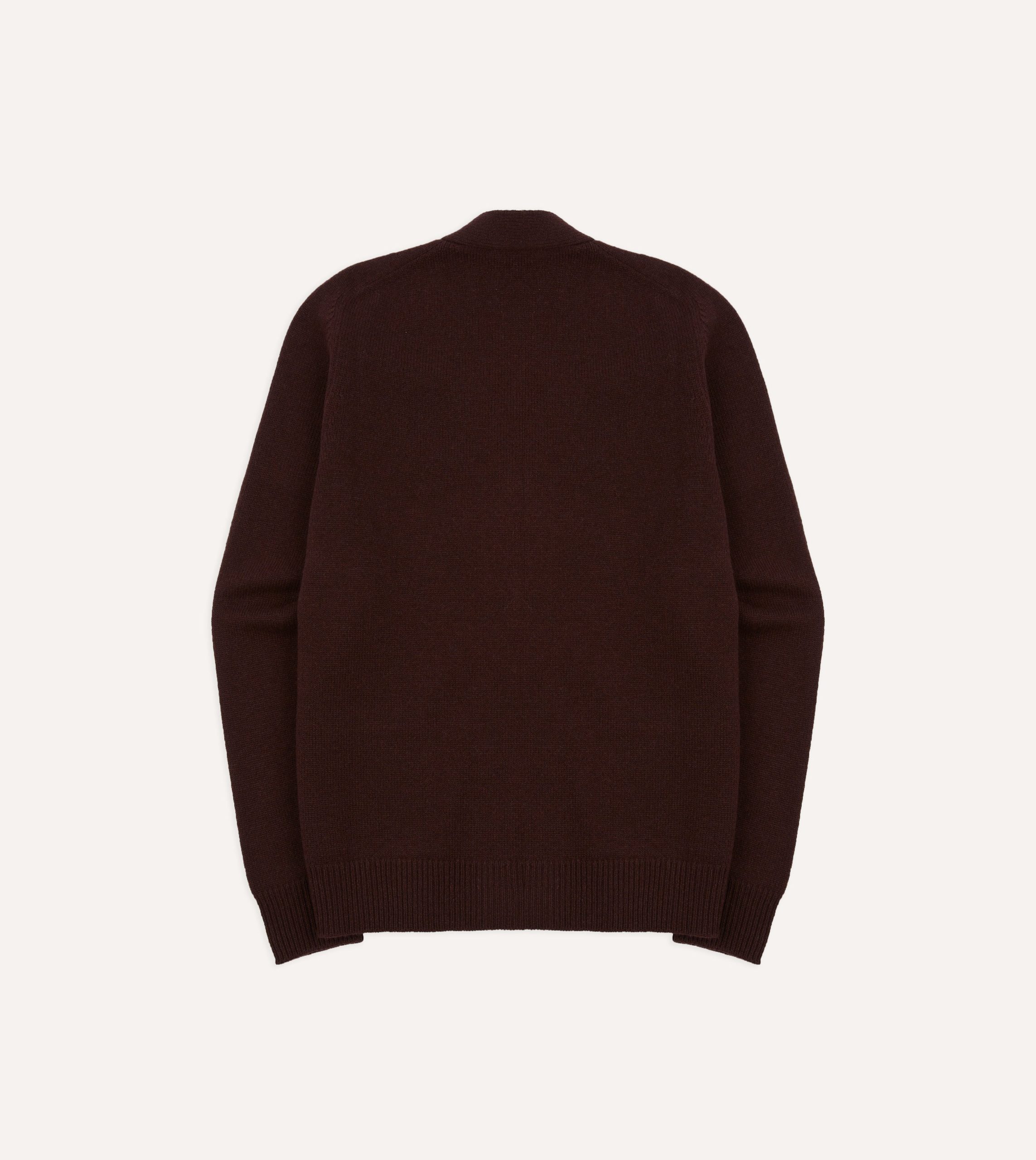 Dark Brown Lambswool 6 Button Cardigan - Image 7