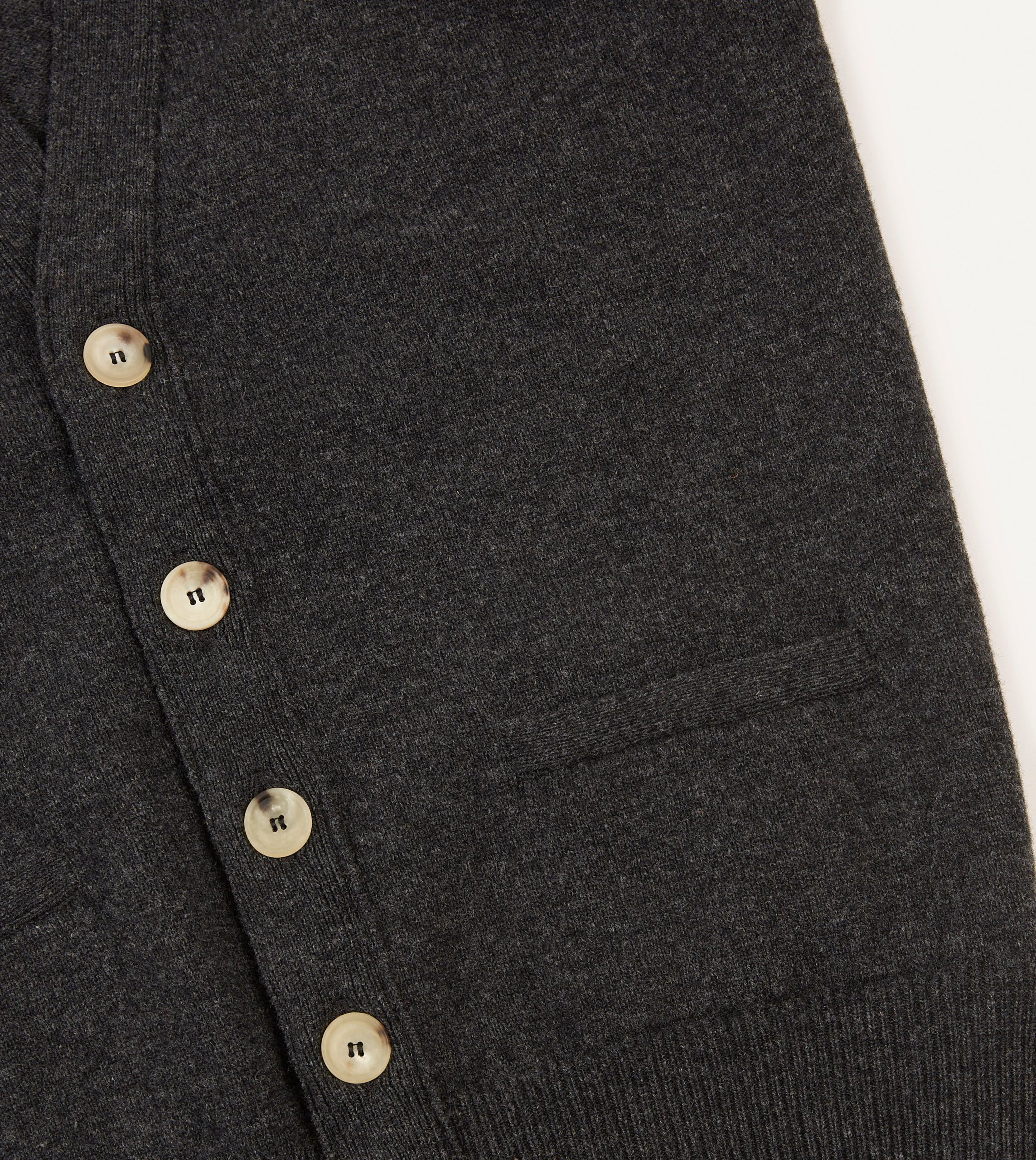 Charcoal Lambswool Sleeveless Cardigan - Image 4