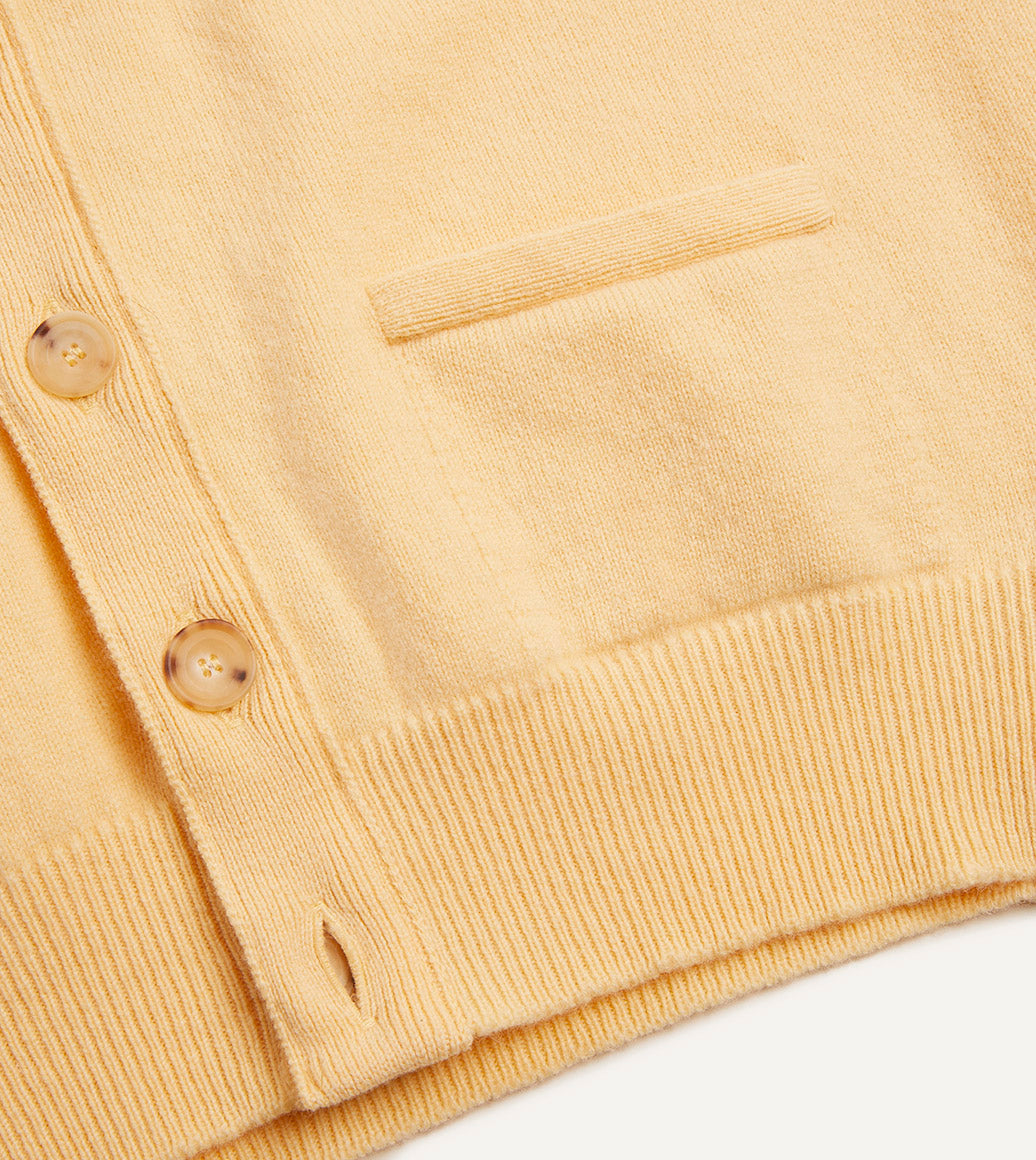 Yellow Lambswool Sleeveless Cardigan - Image 4