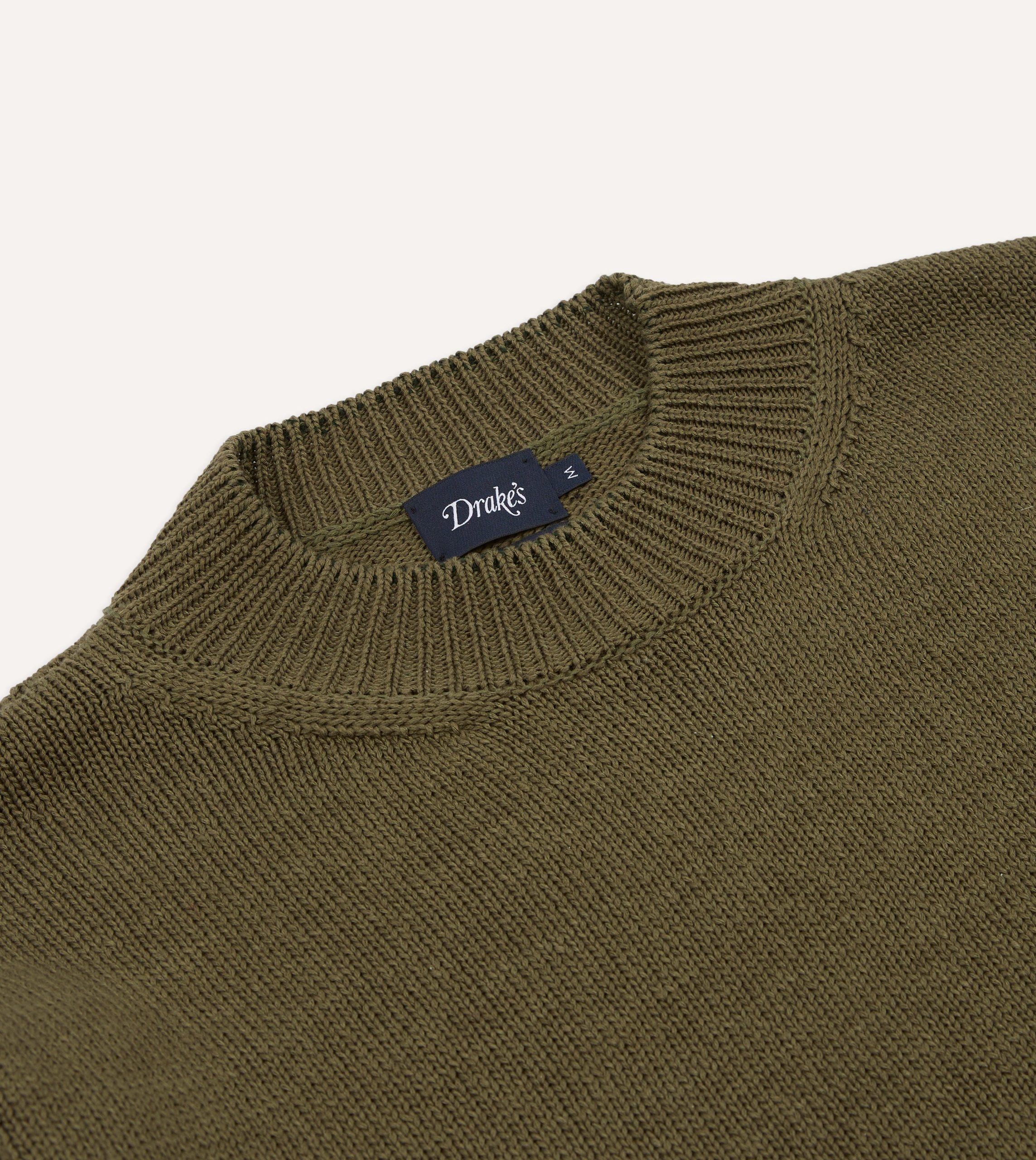 Olive Cotton Mock Neck Jumper - Image 3