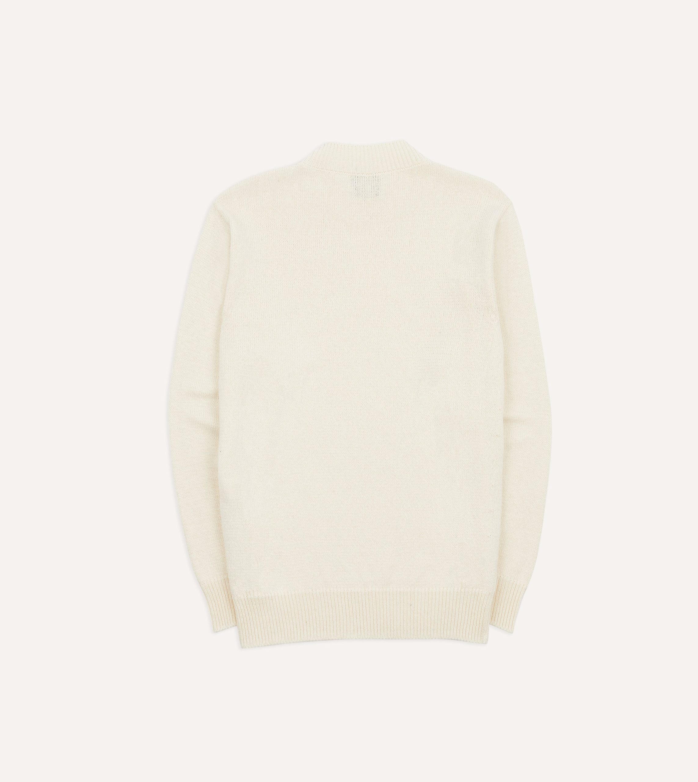 Ecru Cotton Mock Neck Jumper - Image 5