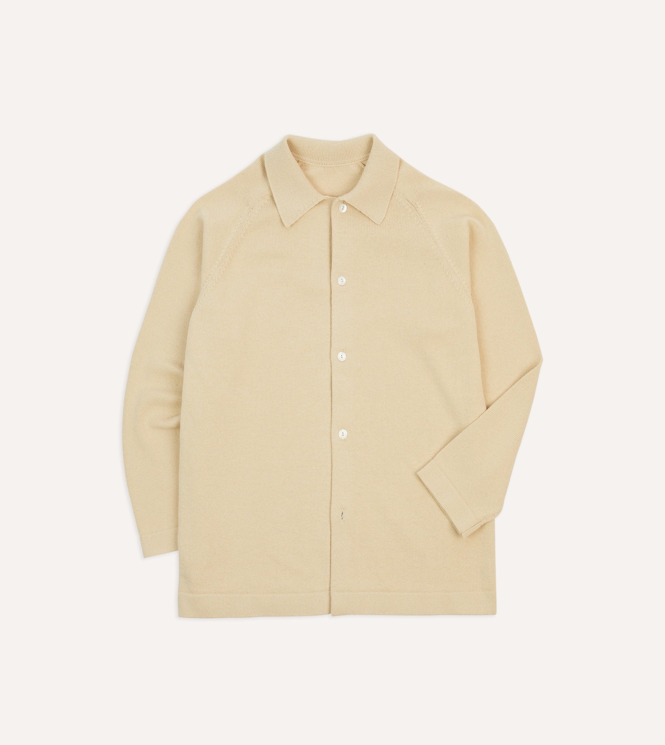 Sand Cotton Button-Through Knit