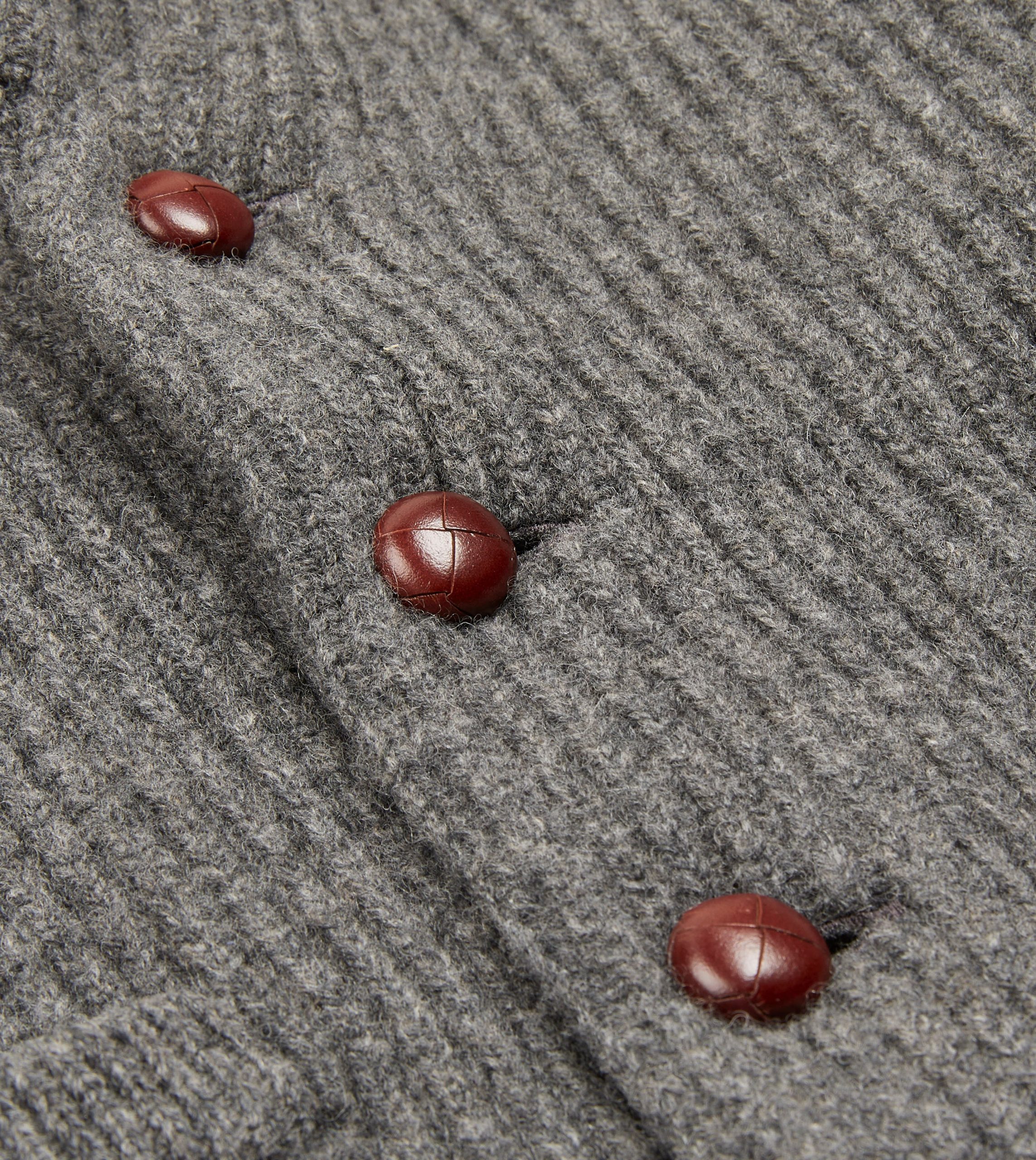 Grey Lambswool Shawl Collar Cardigan - Image 4