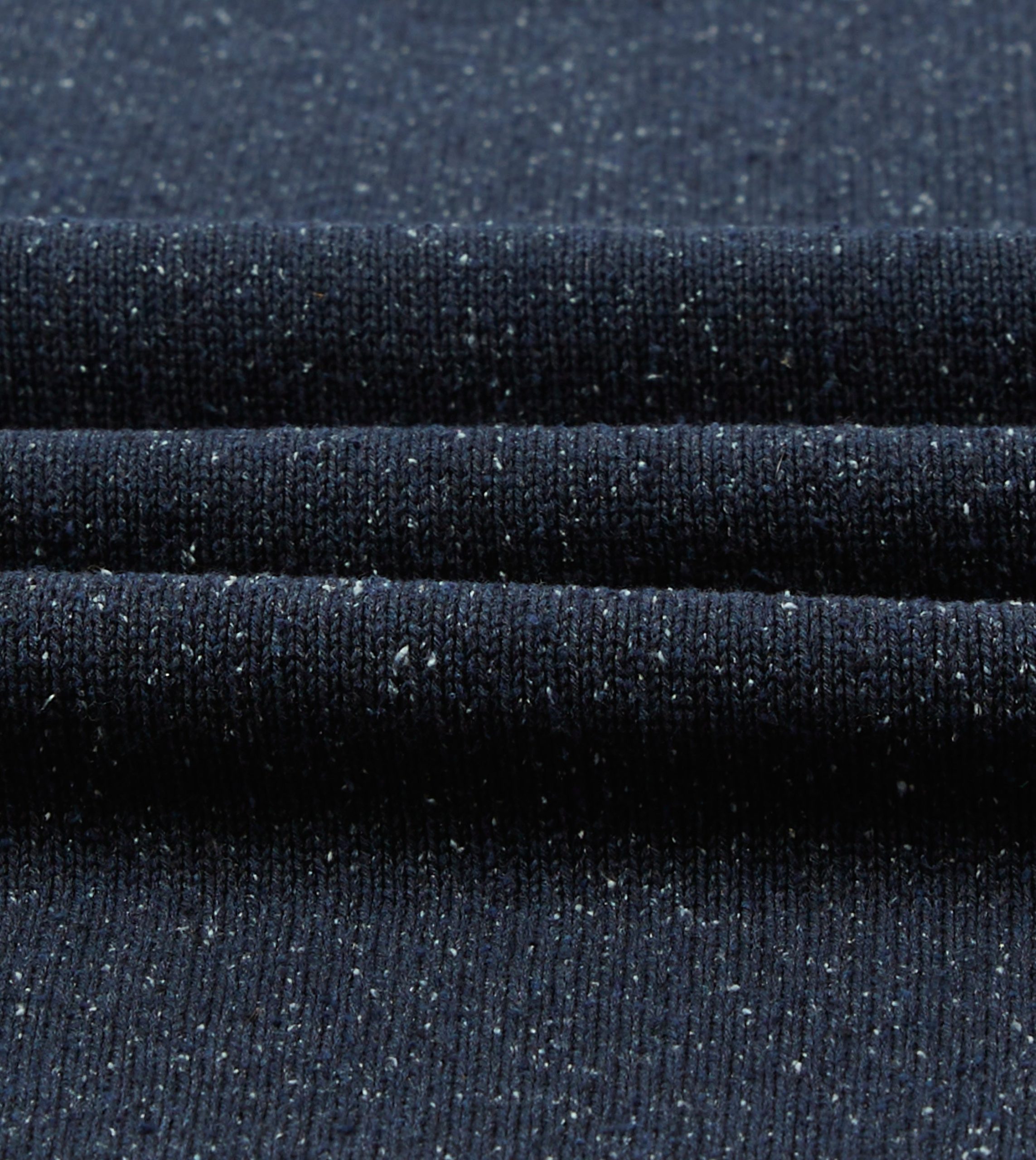 Navy Knitted Silk Short-Sleeve Polo Shirt - Image 2