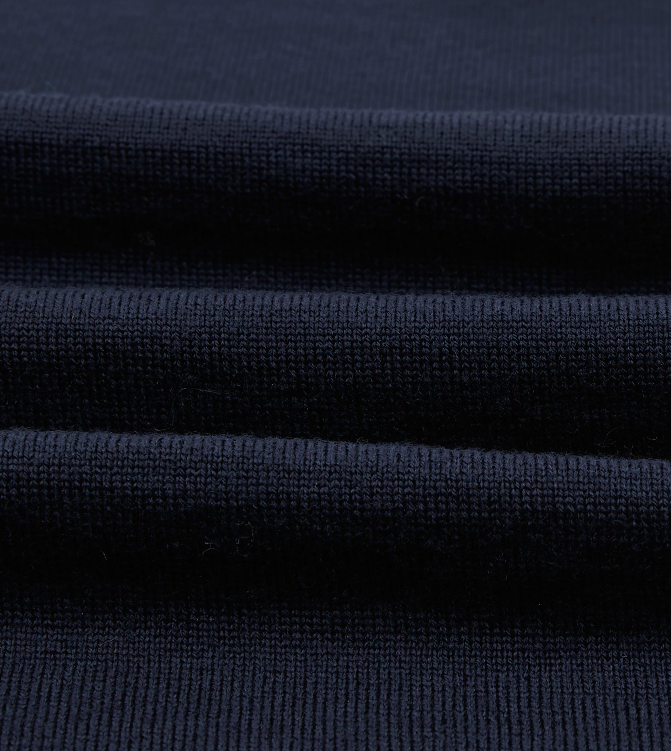Navy Merino Wool Knitted Rugby Shirt - Image 2