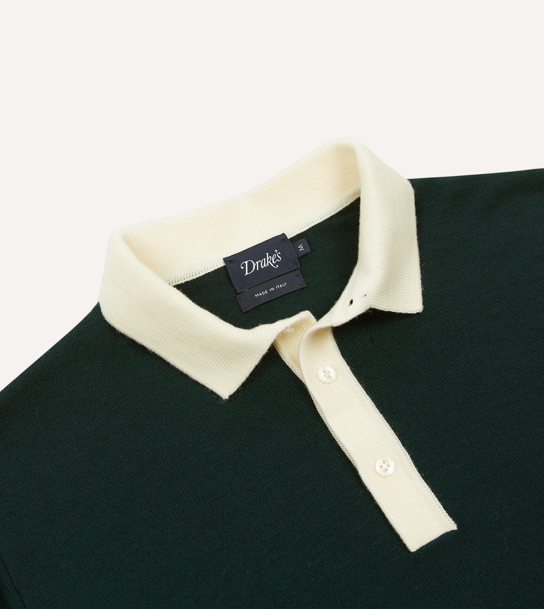 Green Merino Wool Knitted Rugby Shirt - Image 3