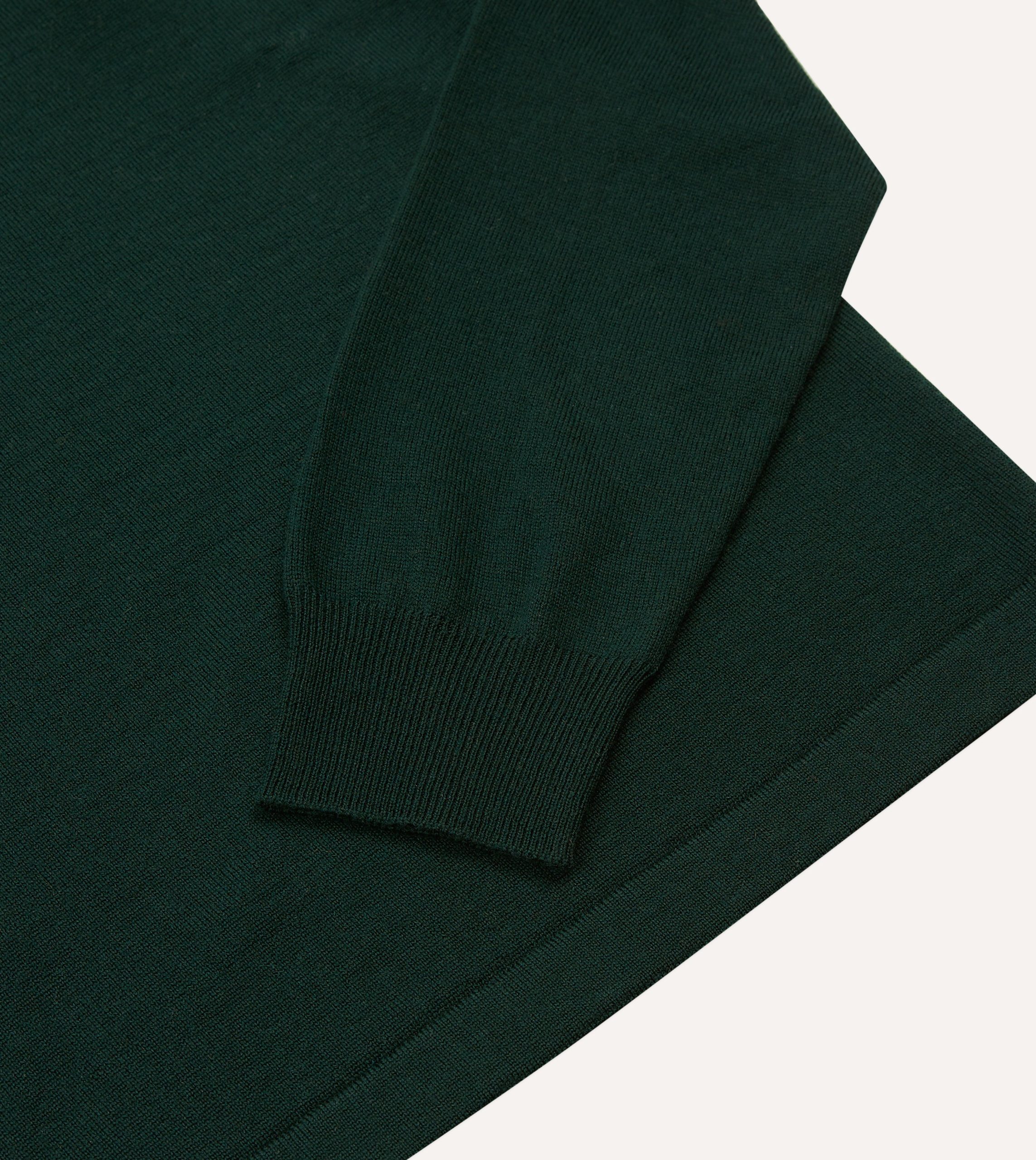 Green Merino Wool Knitted Rugby Shirt - Image 4