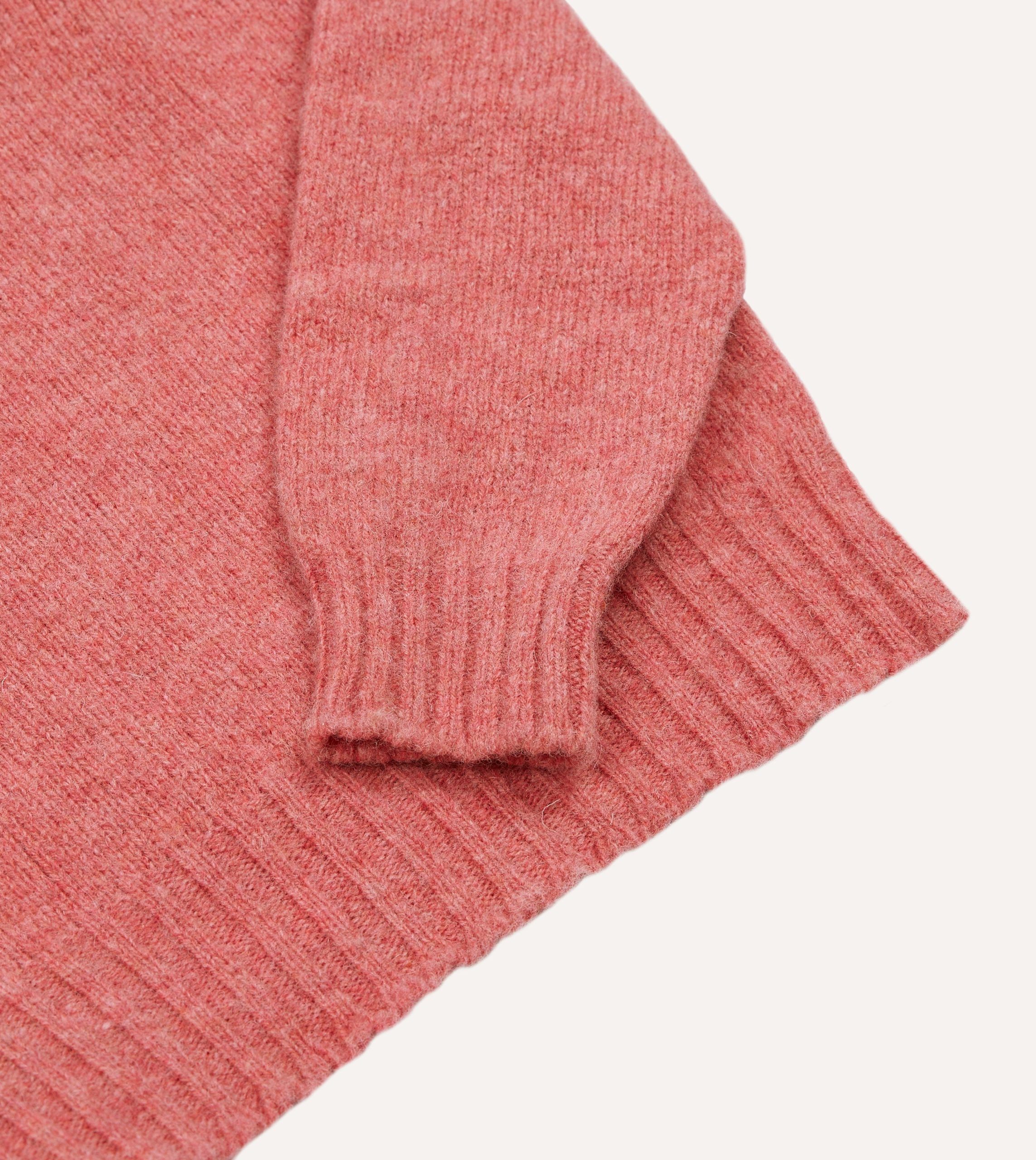 Pink Brushed Shetland Mock Neck Jumper - Image 4