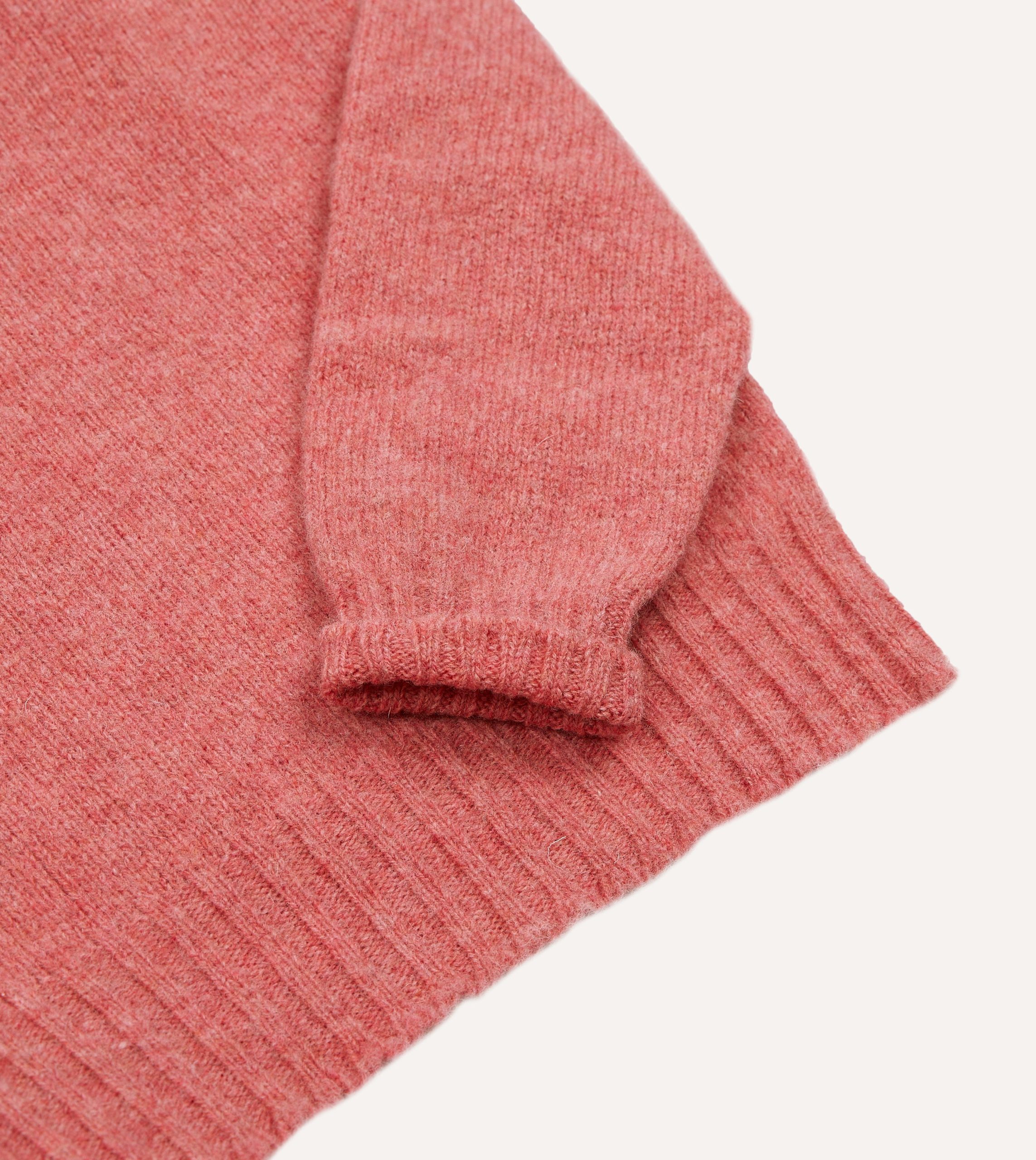 Pink Brushed Shetland Mock Neck Jumper - Image 5