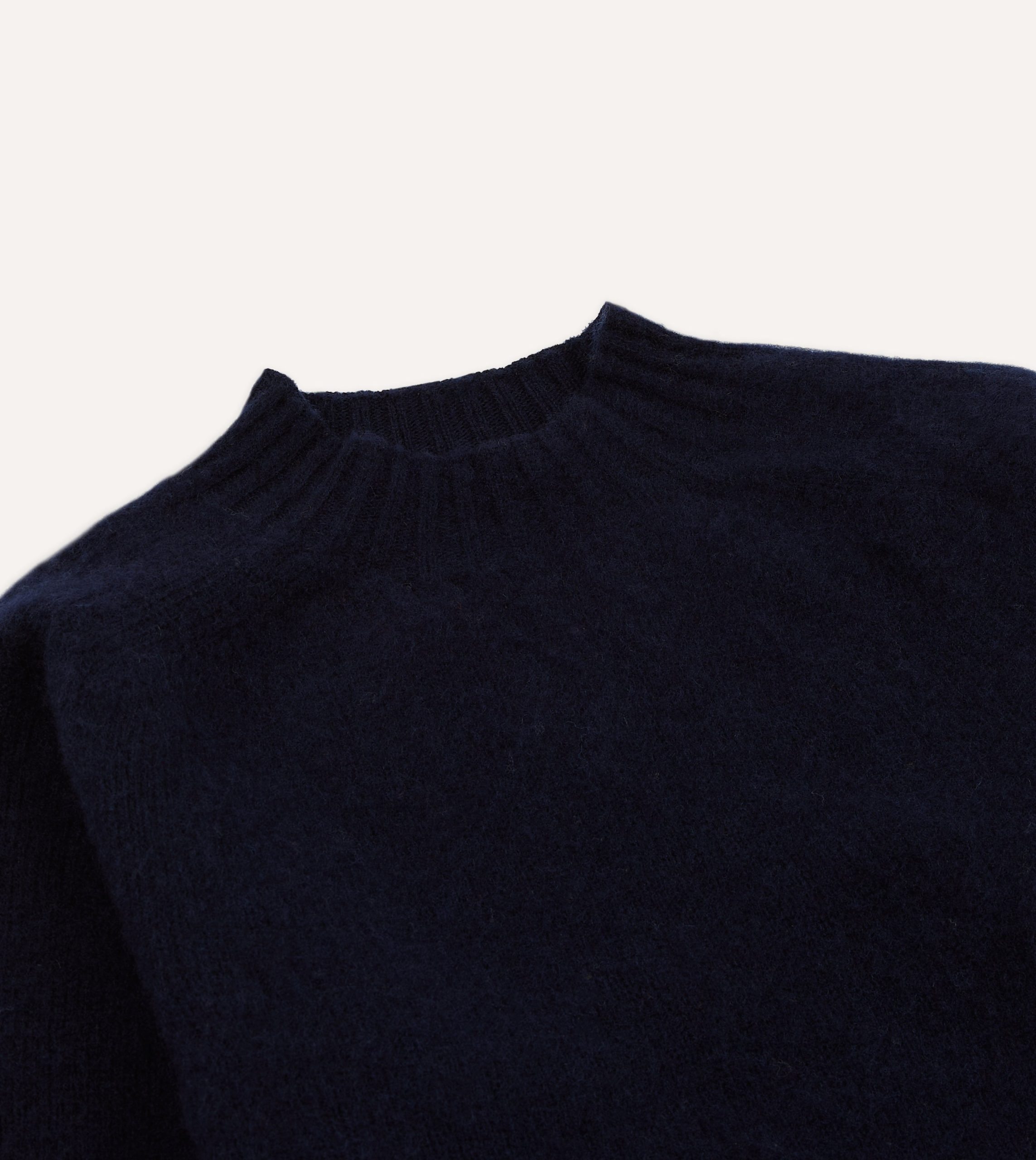 Navy Brushed Shetland Mock Neck Jumper - Image 3