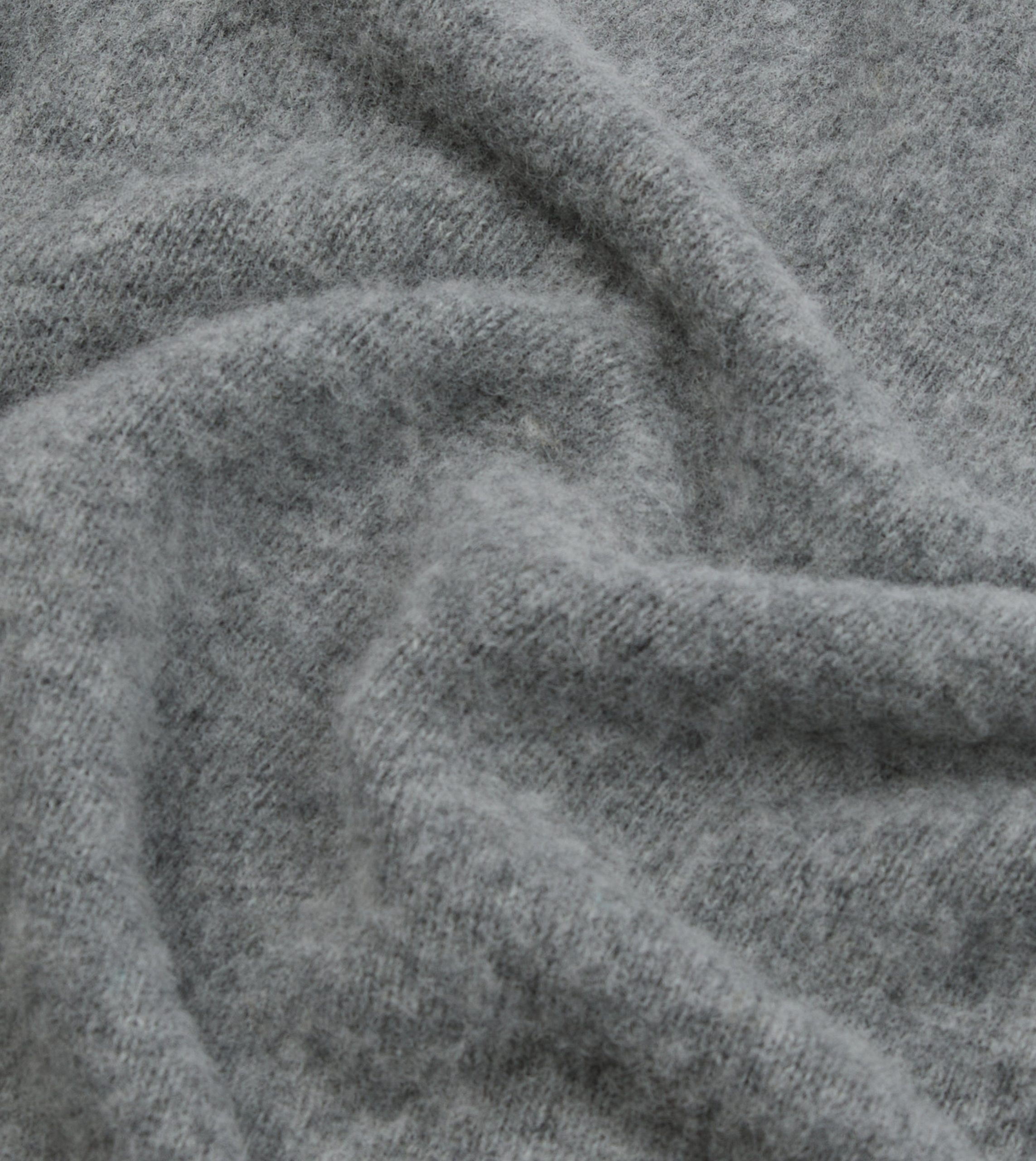 Grey Brushed Shetland Mock Neck Jumper - Image 2