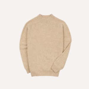 Ecru Brushed Shetland Mock Neck Jumper