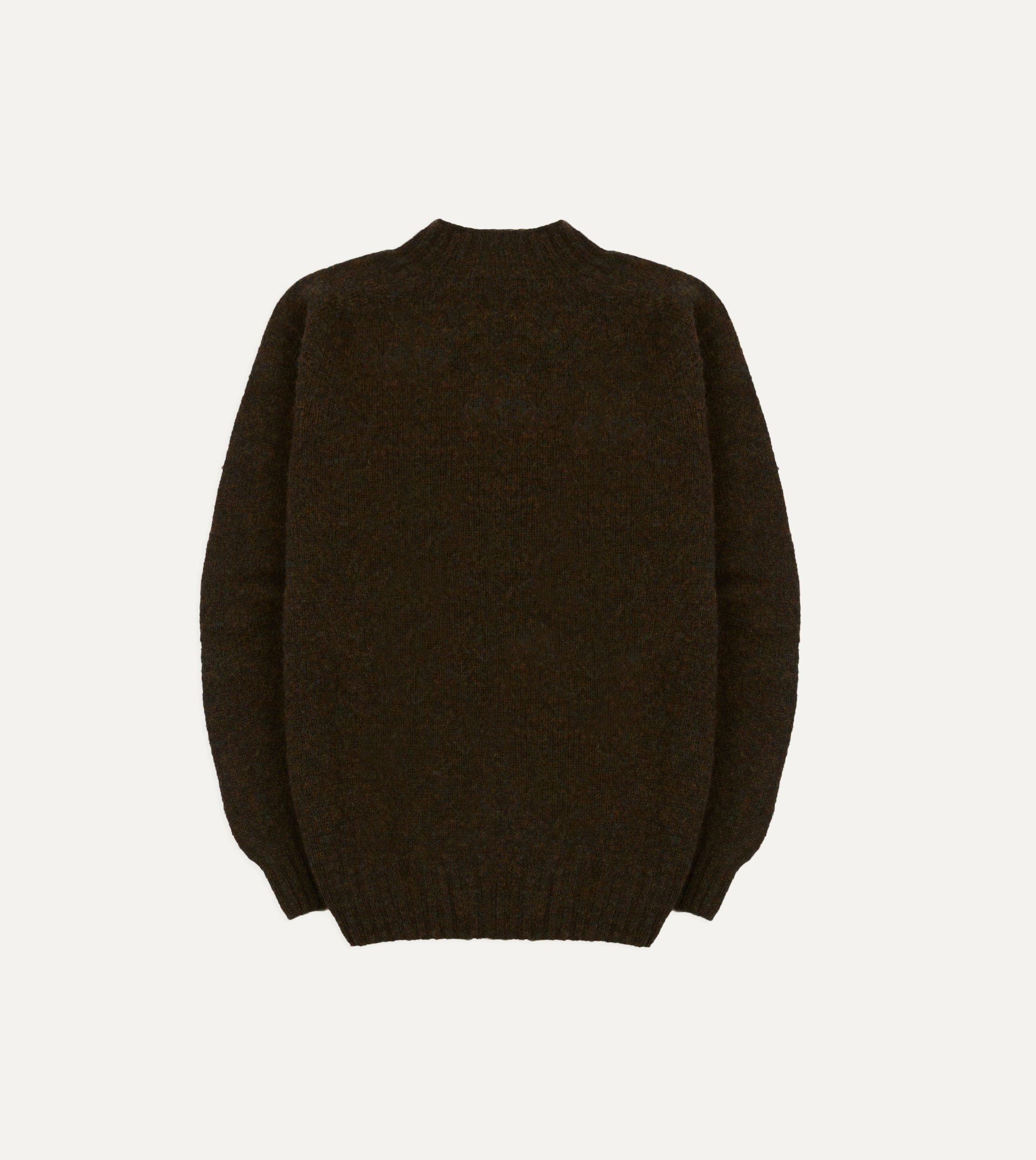 Brown Brushed Shetland Mock Neck Jumper - Image 5