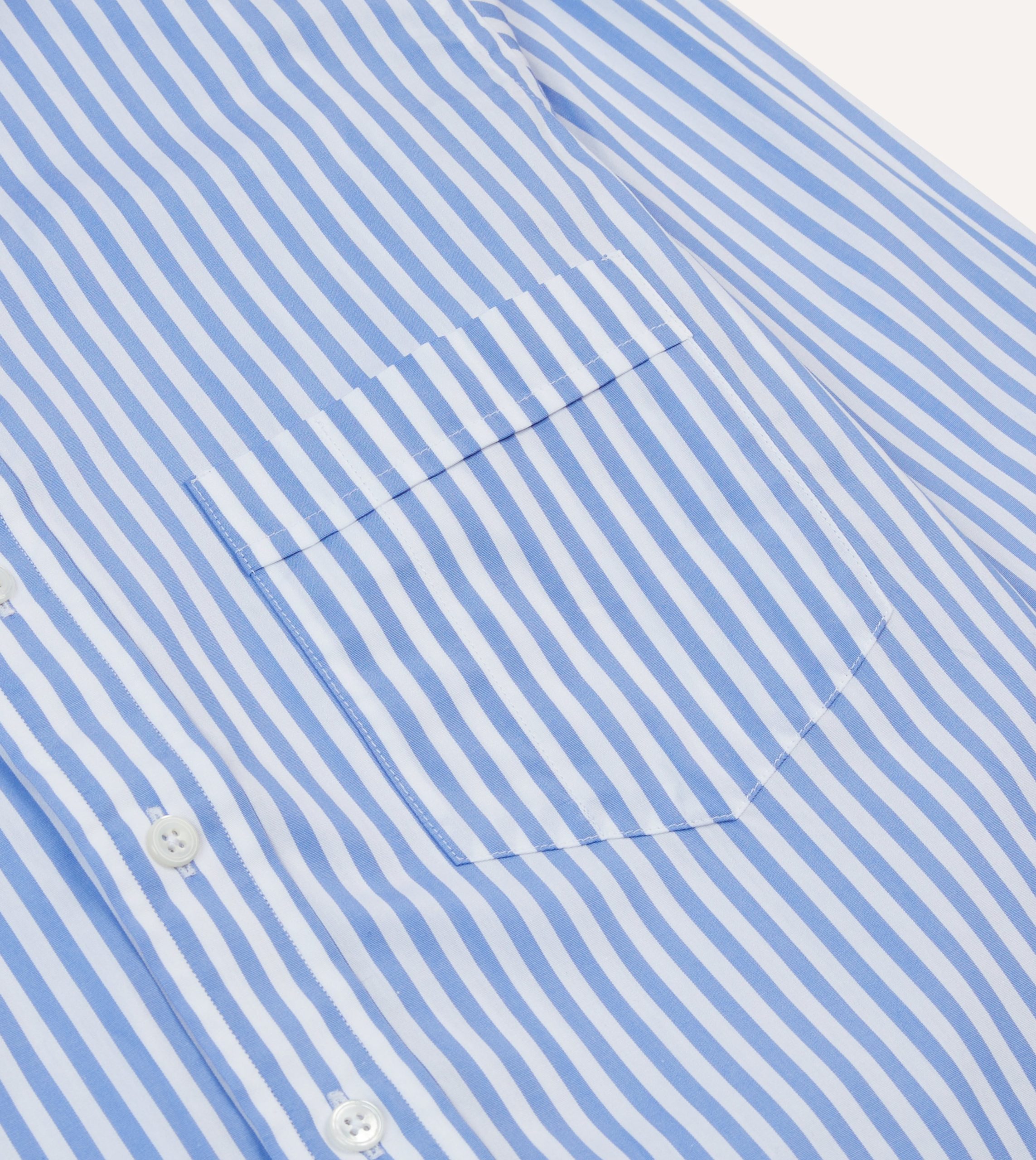Blue Bengal Stripe Cotton Poplin Button-Down Shirt - Image 4