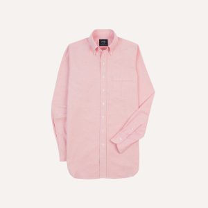 Bright Pink Cotton Oxford Cloth Button-Down Shirt