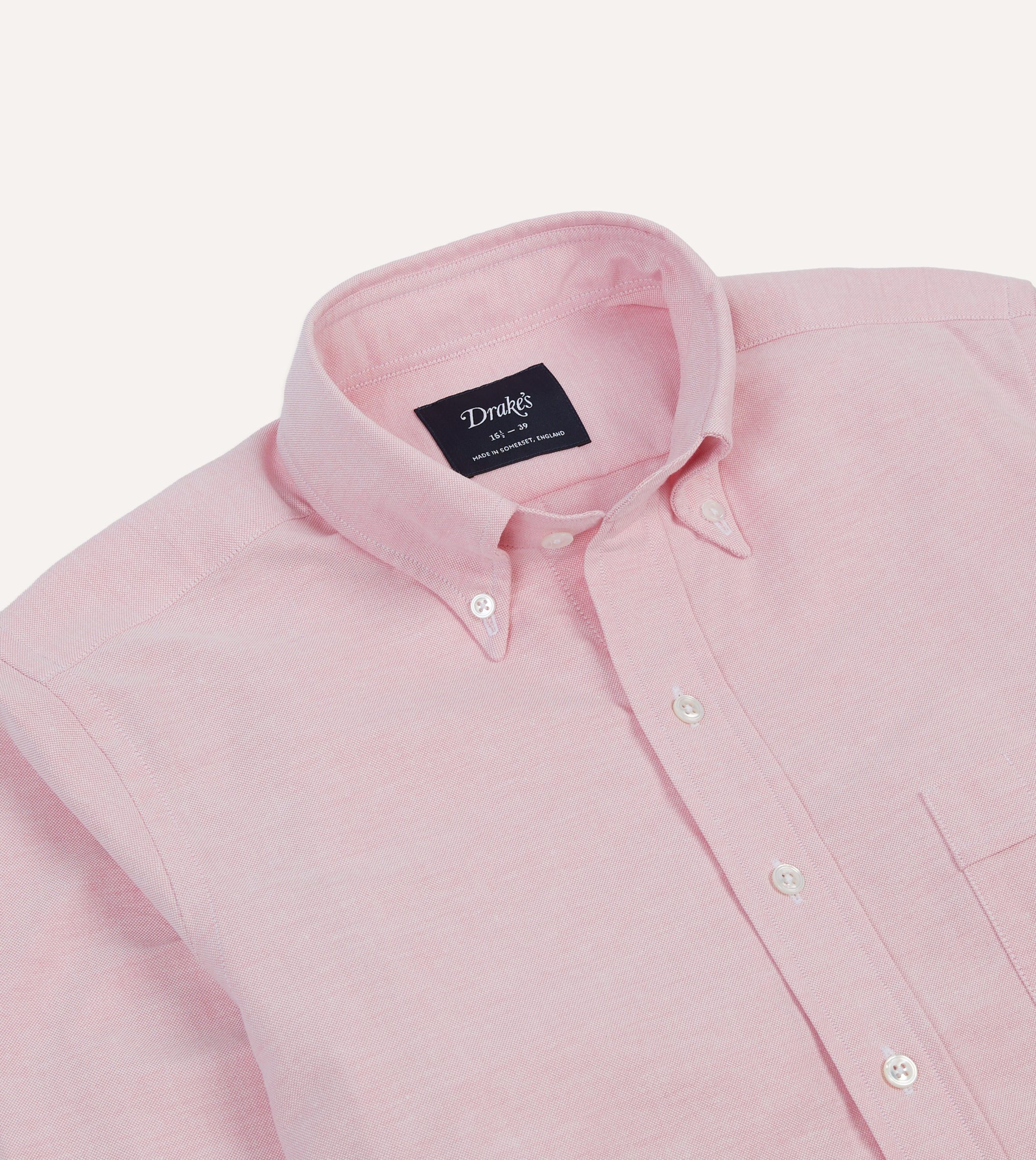 Bright Pink Cotton Oxford Cloth Button-Down Shirt - Image 3