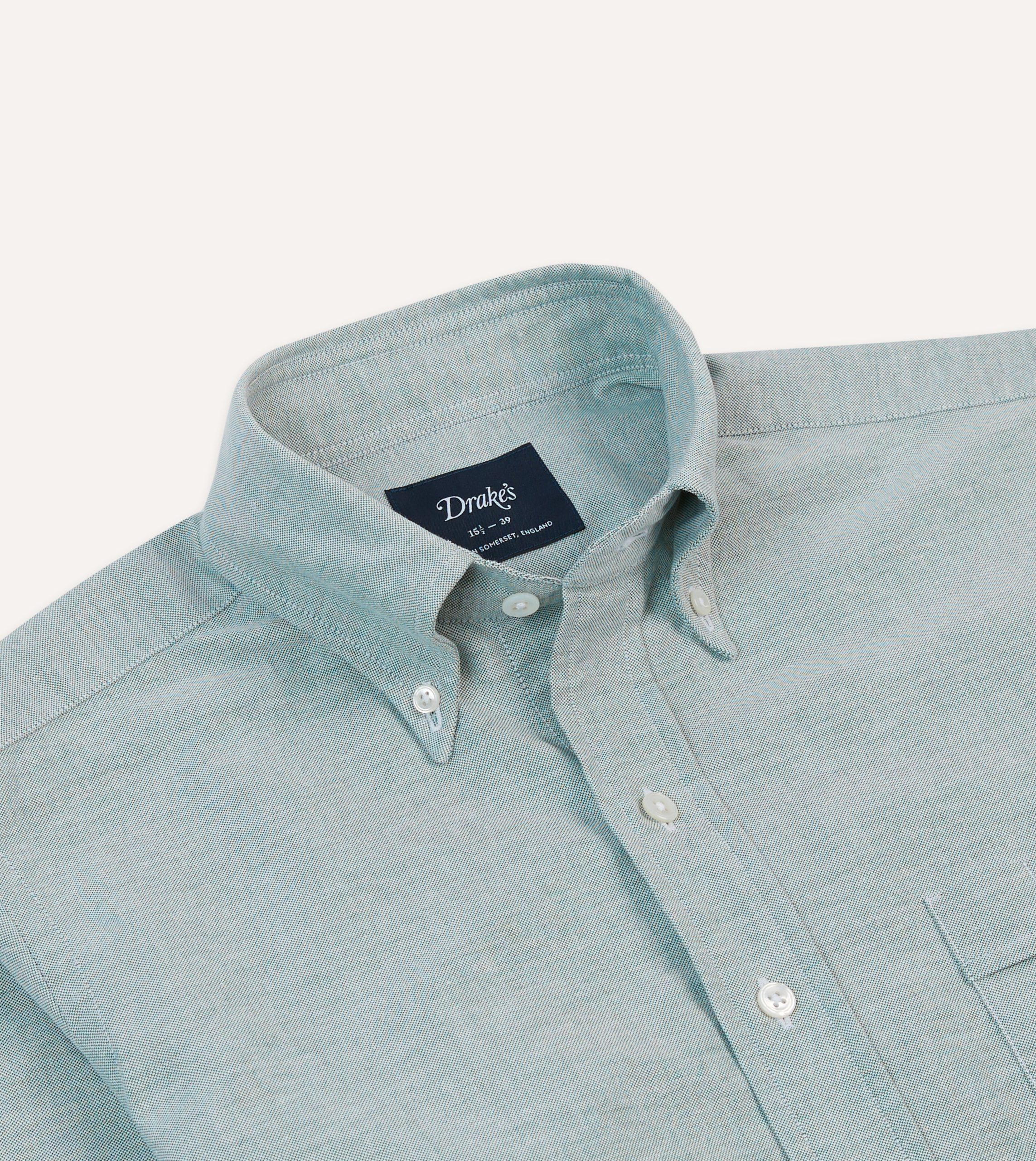 Green Cotton Oxford Cloth Button-Down Shirt - Image 3