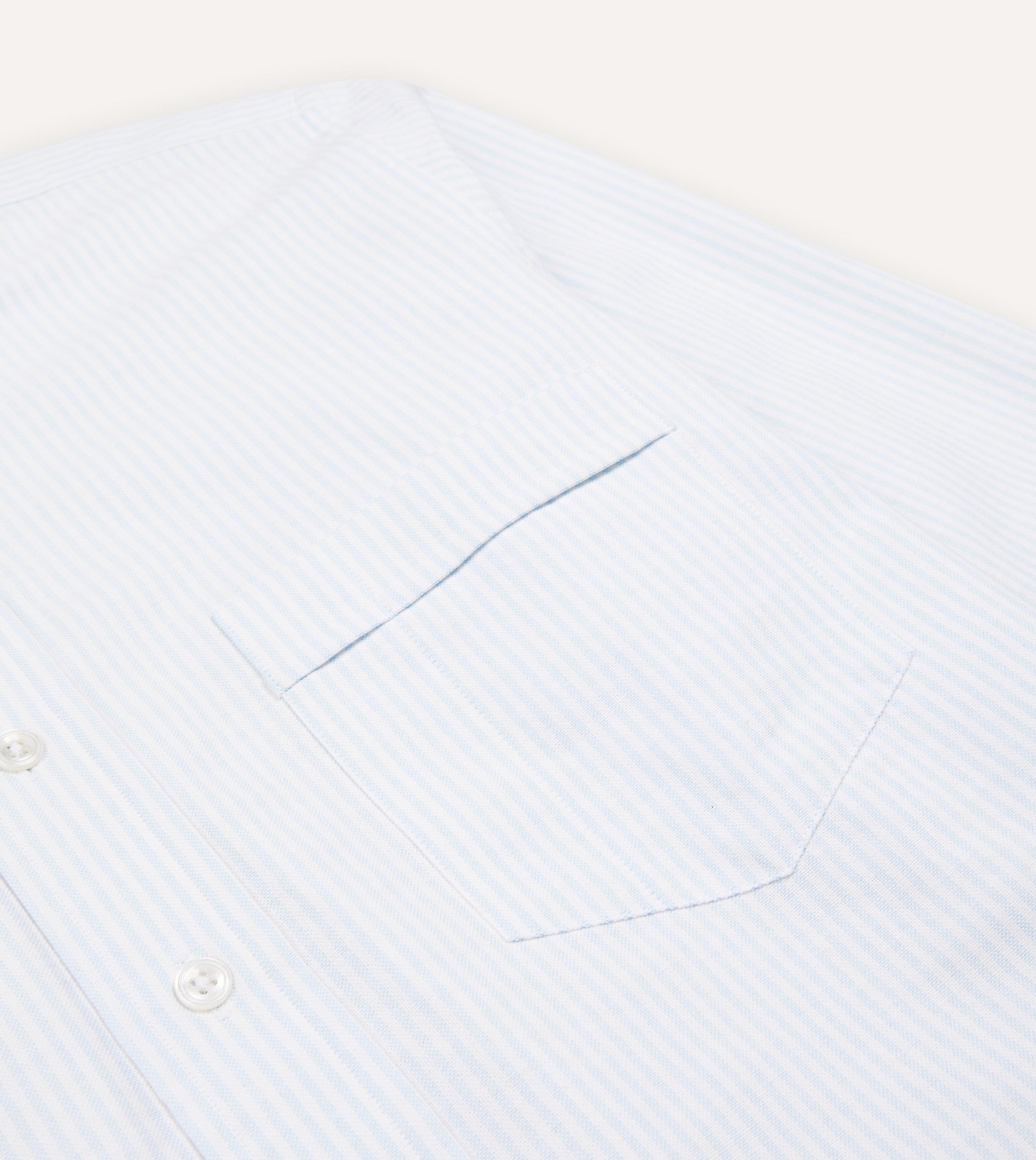 Sky Ticking Stripe Cotton Oxford Cloth Button-Down Shirt - Image 4