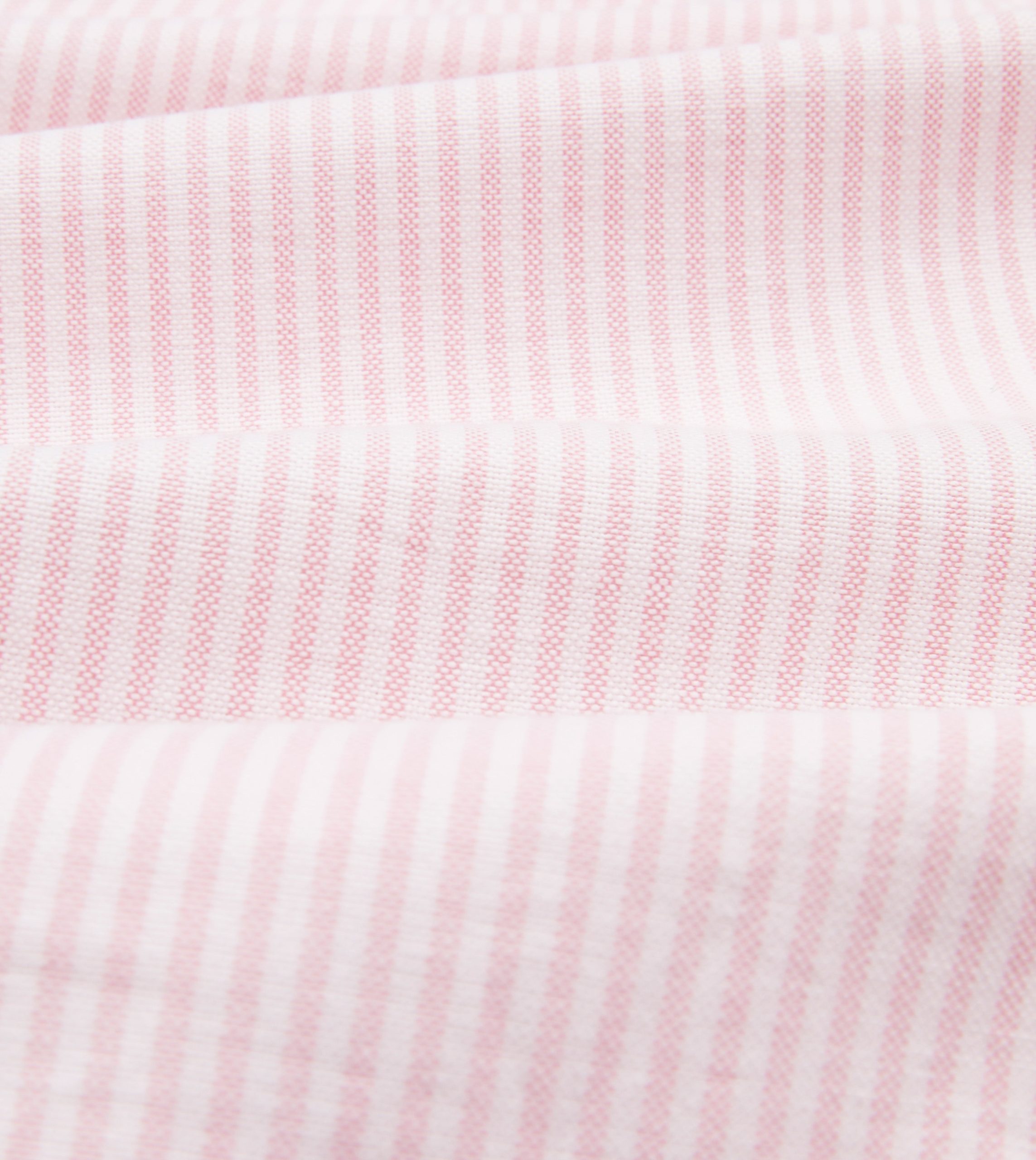 Pale Pink Ticking Stripe Cotton Oxford Cloth Button-Down Shirt - Image 2