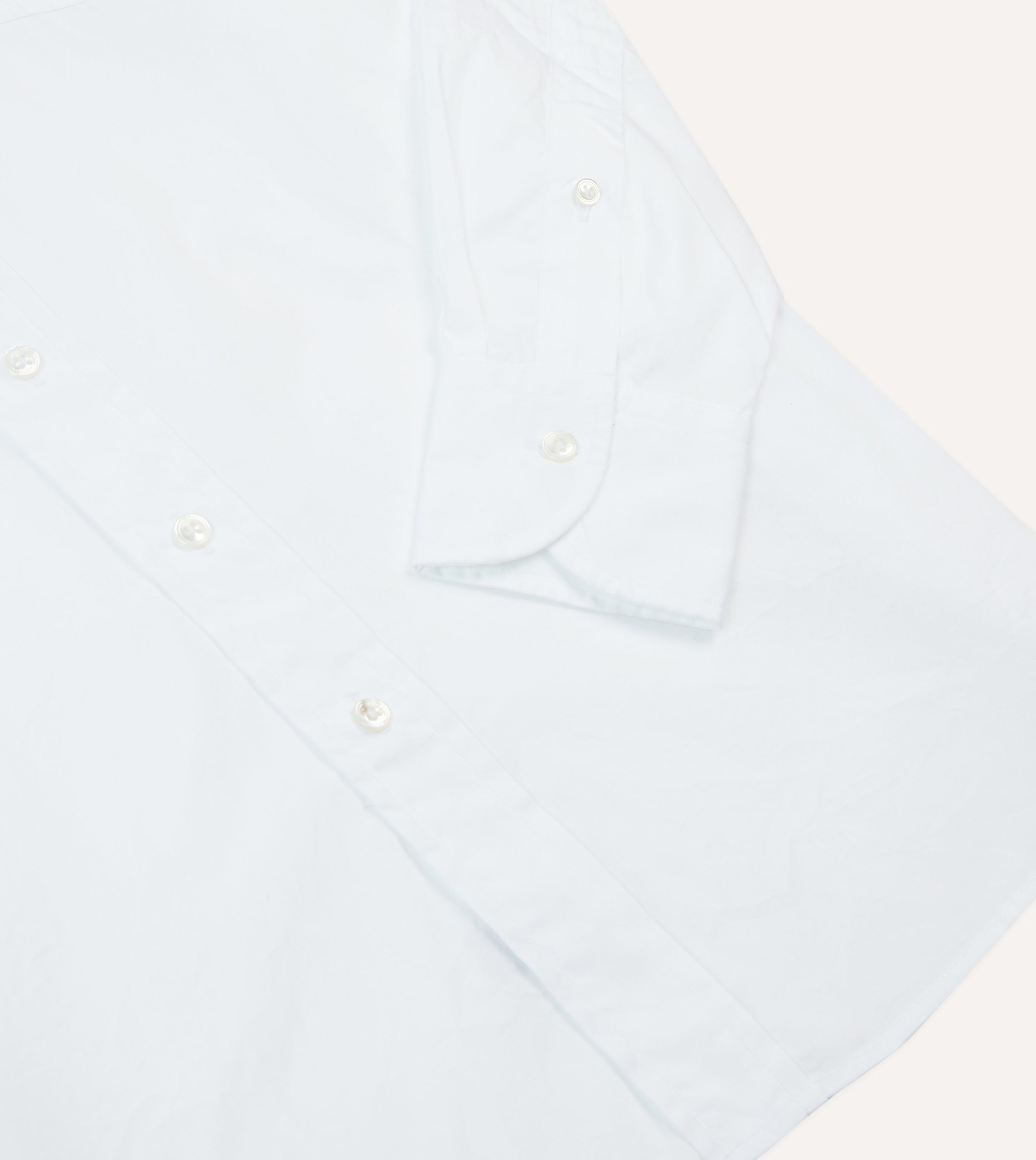 White Cotton Pocket Poplin Button-Down Shirt - Image 5