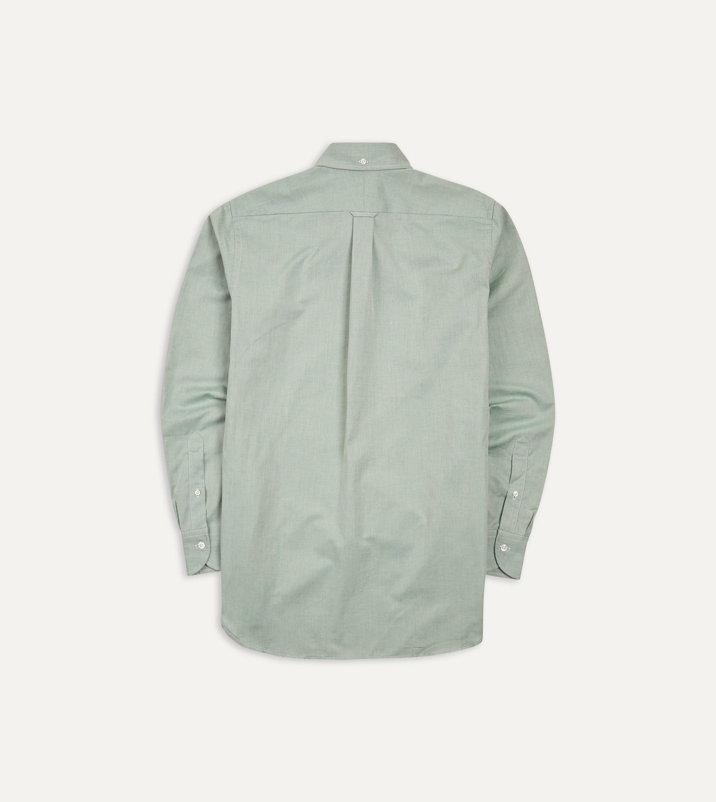 Green Pinpoint Oxford Cotton Cloth Button-Down Shirt - Image 6