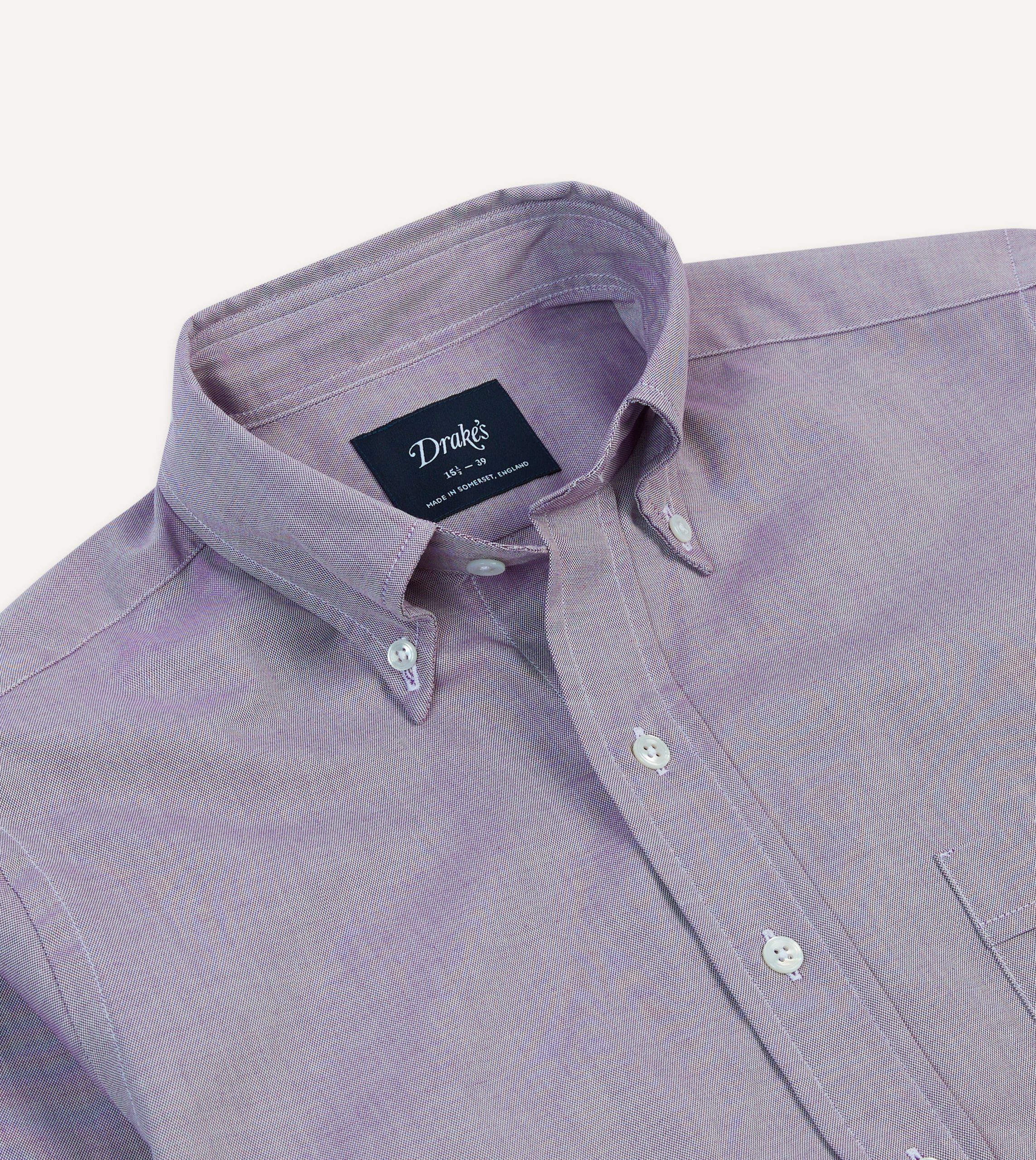 Lilac Pinpoint Oxford Cotton Cloth Button-Down Shirt - Image 3